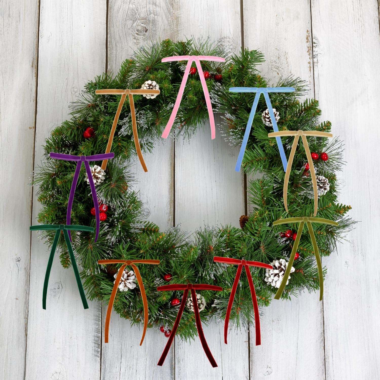 24 Pcs Velvet Christmas Bows, 5x7 Inch Pre-Tied Vintage Tree Bows for Valentine's Tree Ornament Xmas Decorations, Wreath, Garland, Gift Wrapping & Holiday Home Décor(Brown) - Image 4