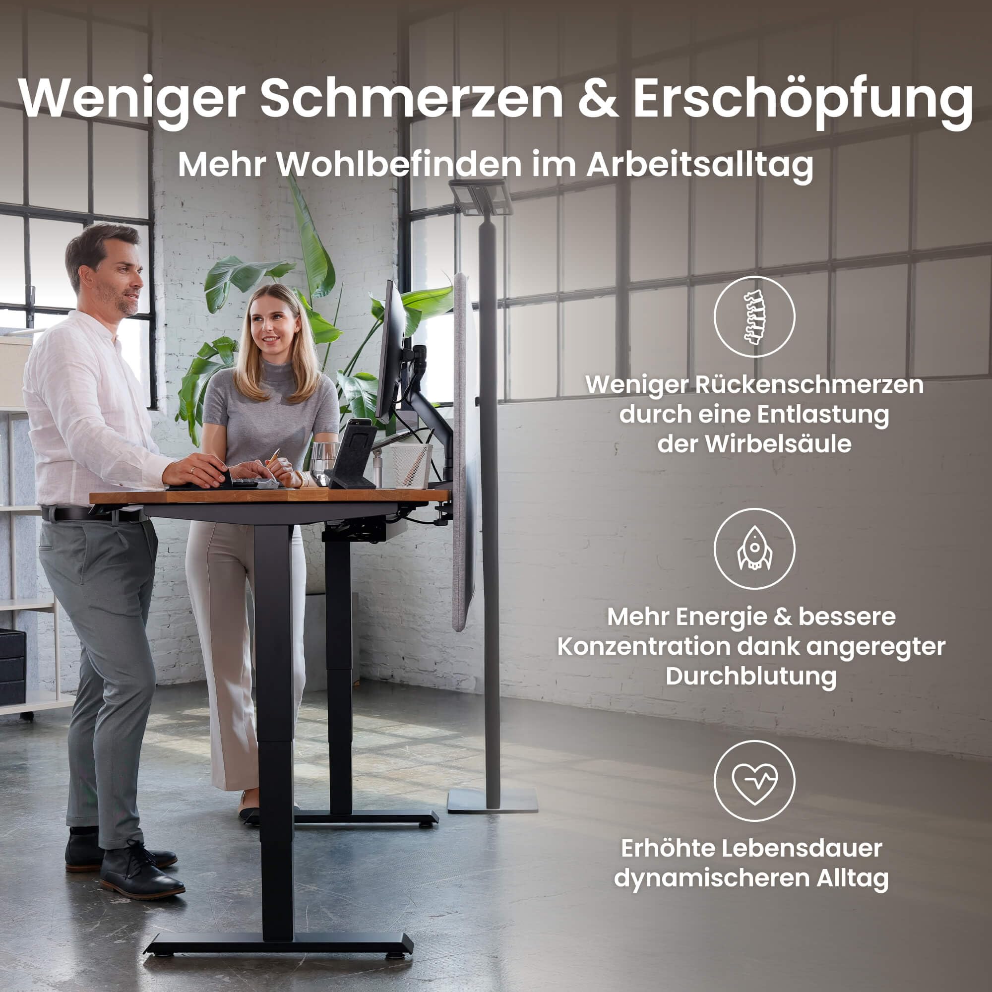 Ergotopia Desktopia Pro X Elektrisch höhenverstellbarer Schreibtisch, Ergonomischer Stehtisch für Büro oder Home Office (Ahorn, Gestell Grau, 180 x 80 cm)