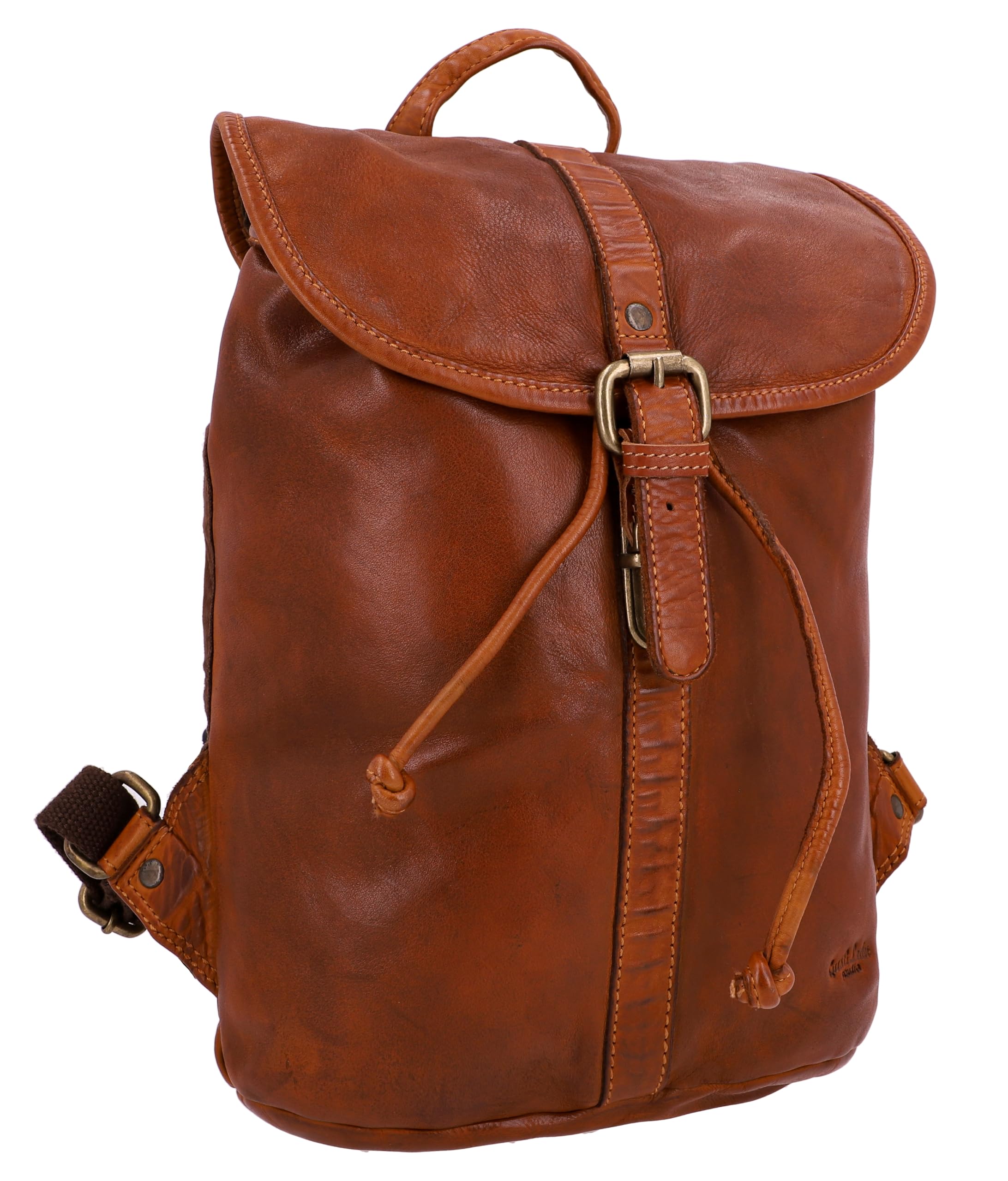 Gusti Bennett Rucksack Laptoptasche Cityrucksack Lederrucksack Aktentasche Damen Herren Braun Leder 12L
