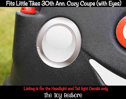 Miniatura 3 de Calcomanías de repuesto para faros delanteros y luces traseras de Little Tikes 30th Cozy Coupe Car