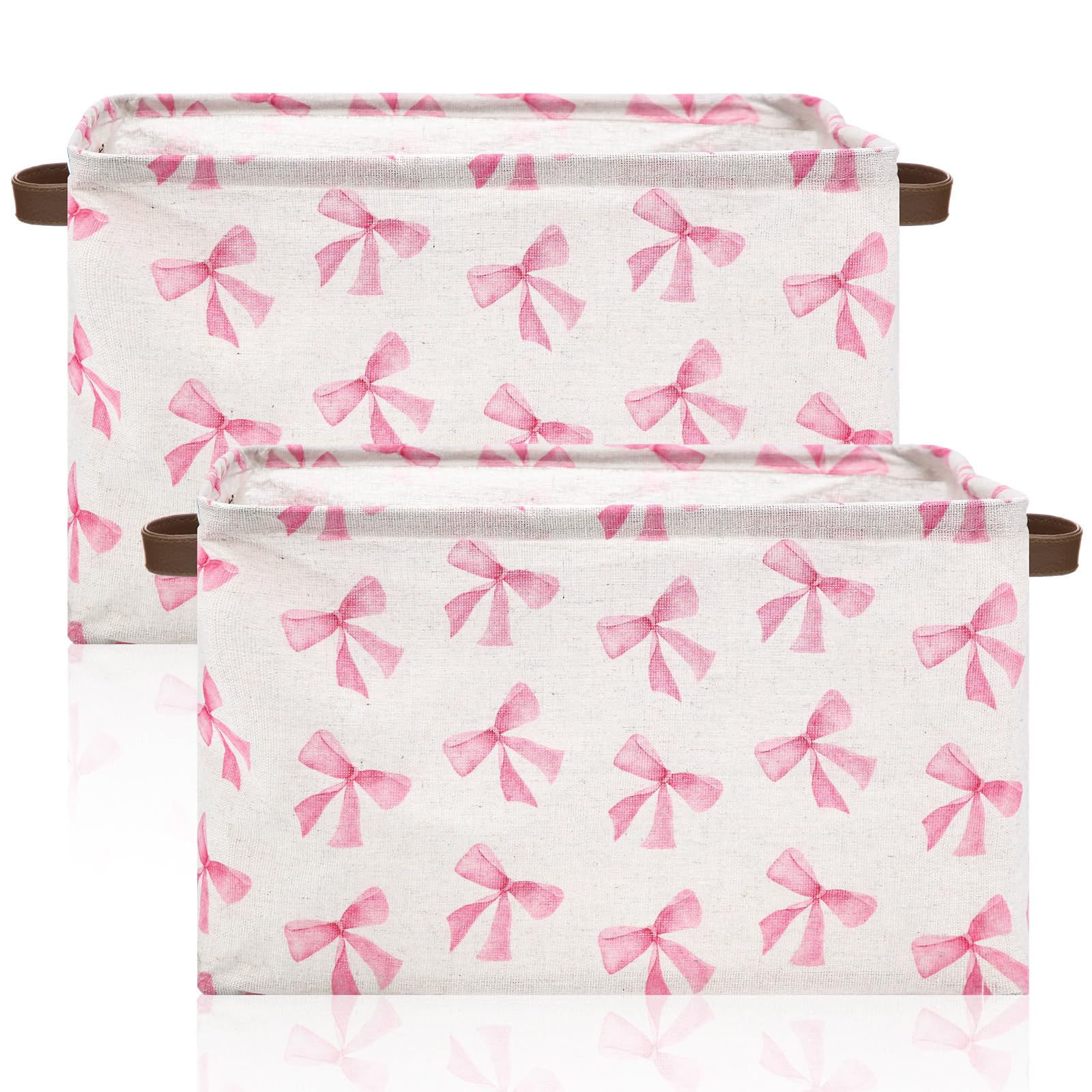 Panier de rangement Weysat pliable en toile avec poignée cuir pour jouet