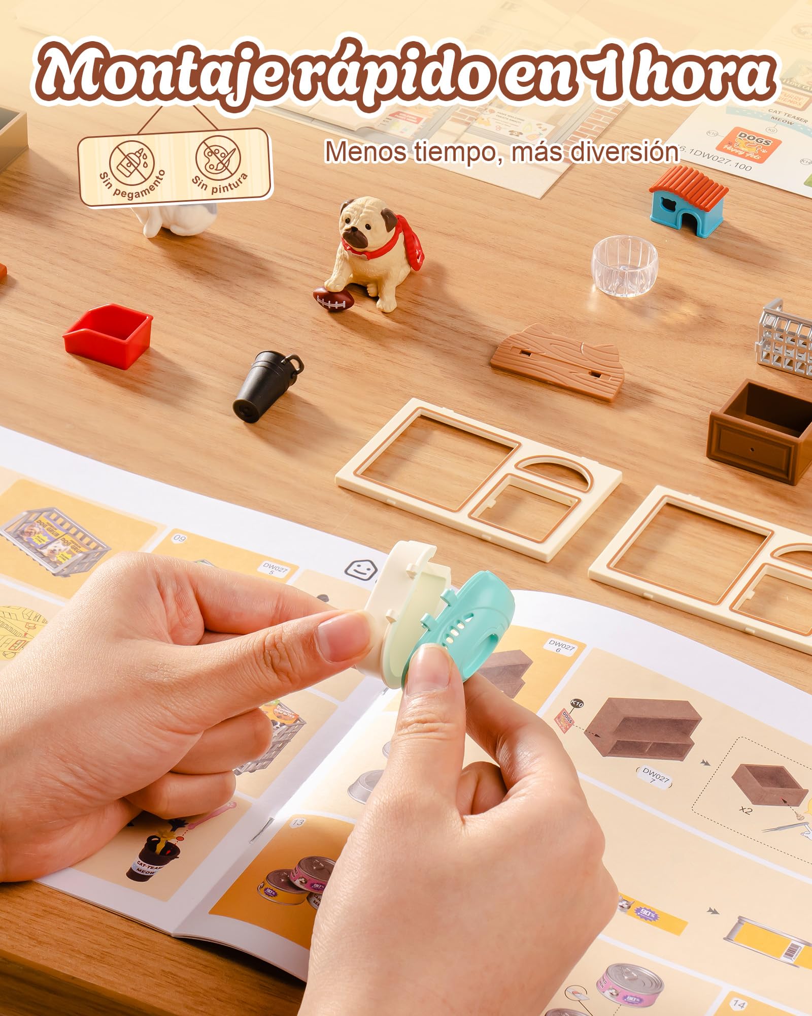 Rolife Super Creator Furry Friends' Home, Tienda de Mascotas DIY con Iluminación LED, Kit Sin Pegamento Modular, Casa de Muñecas Coleccionable, Regalo Original para Amante Animal