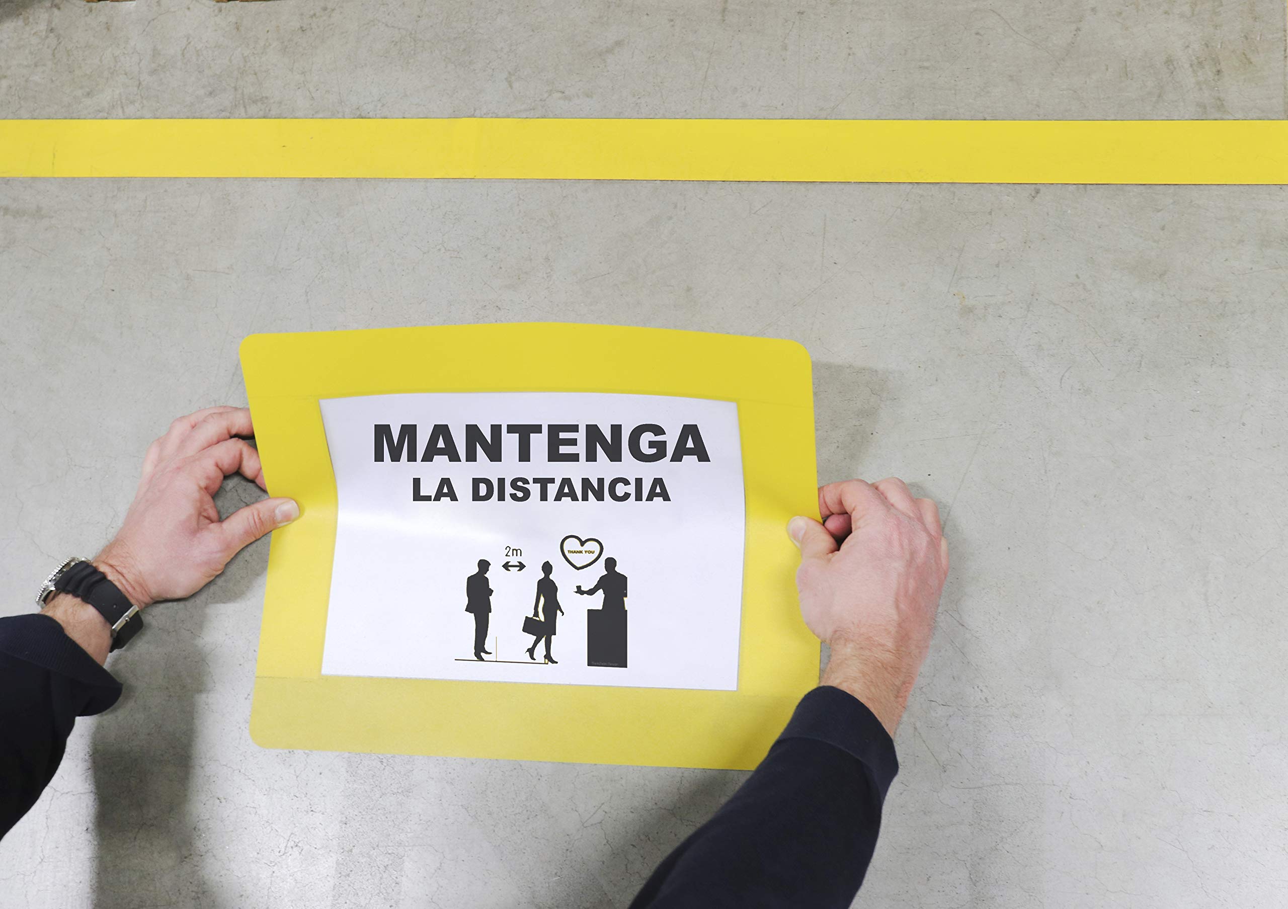 Tarifold Fr 197624 – Marcos de suelo adhesivos permanentes A4 para señalización, color amarillo – Bolsa de 10 unidades