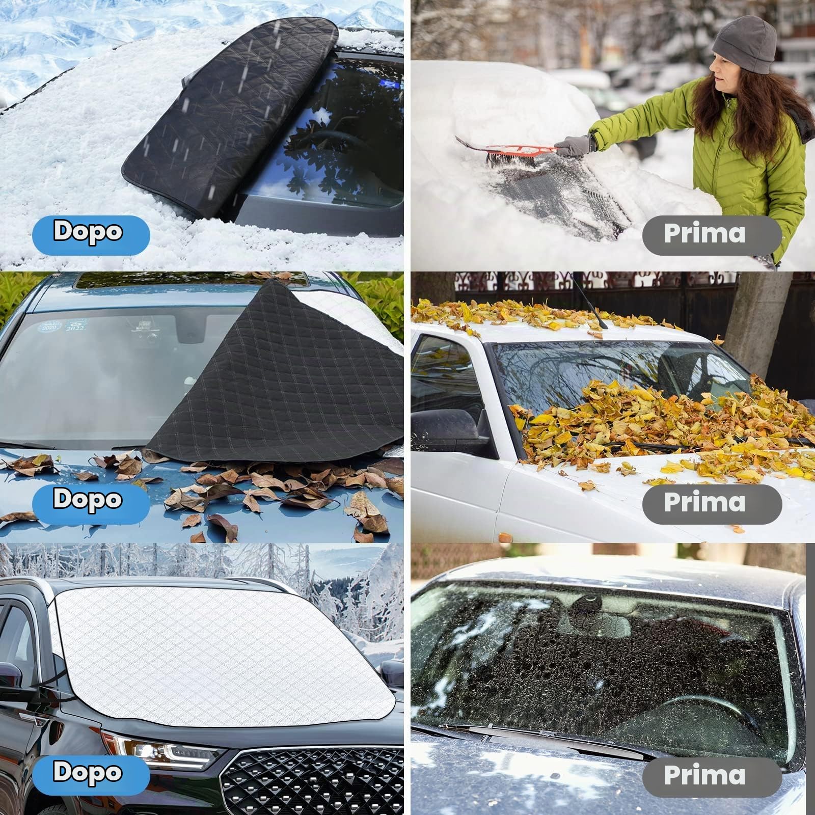Protezione per parabrezza, parasole per auto anteriore, protezione per parabrezza con magnete, parasole per parabrezza auto, copertura per parabrezza auto, protezione per auto da ghiaccio, neve