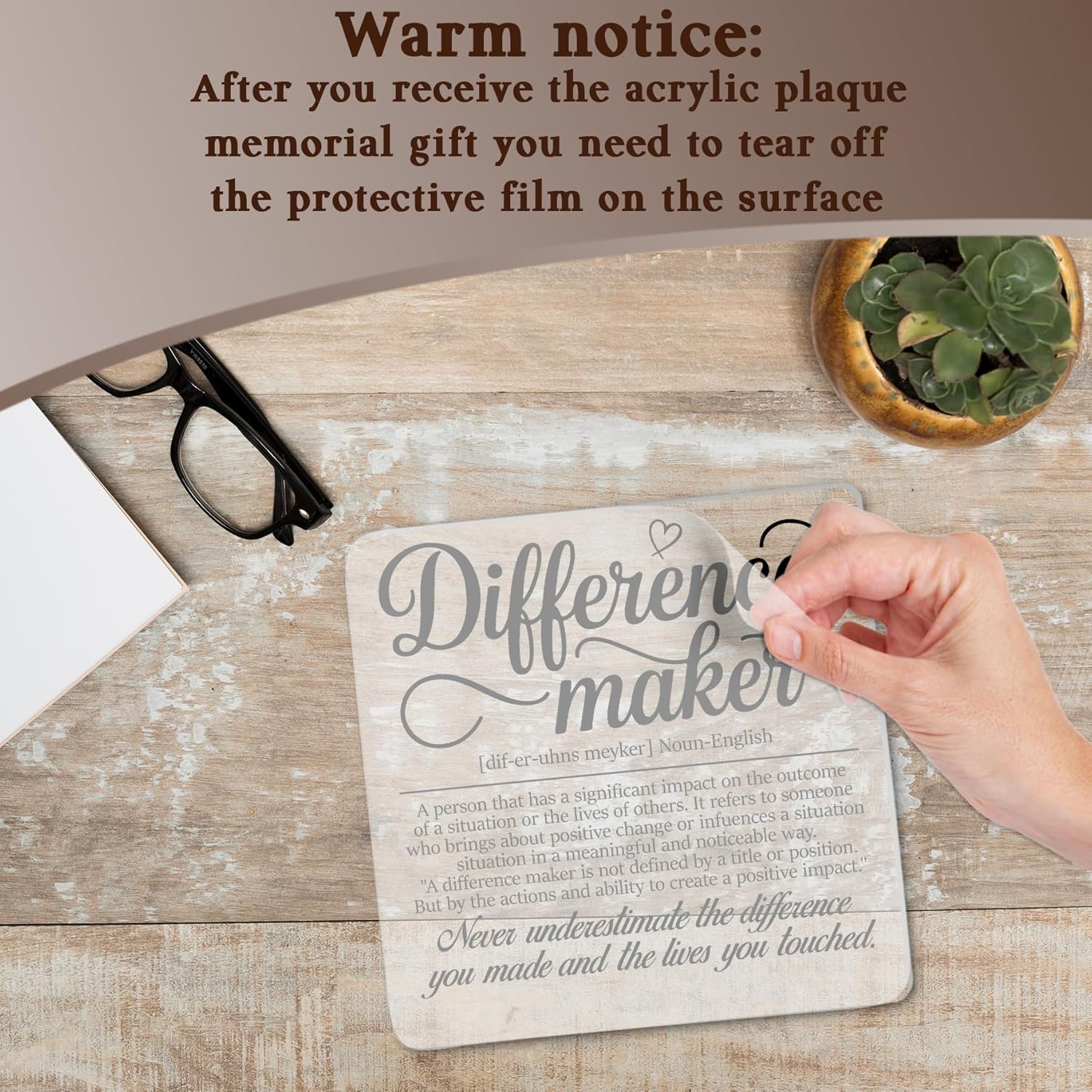 Inspirational Gifts for Coworker, Difference Maker Definition Acrylic Plaque Sign, Thank you Gifts, Therapist Gifts for Boss, Leader, Employee, Manager and Mentor, Office Home Decor for Desk - Image 7