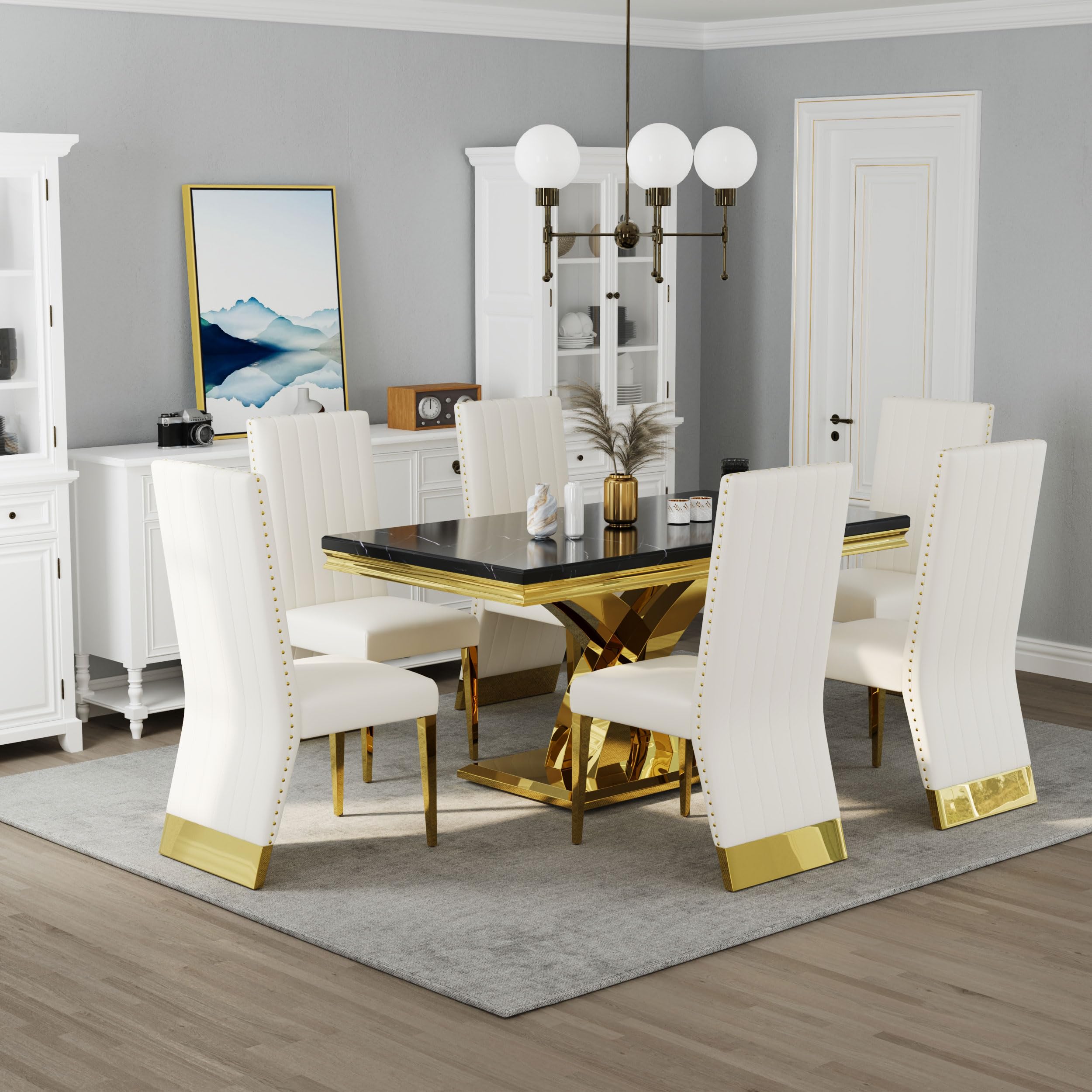 Amazon.com - AUZ 7 Piece Dining Table Set for Dining Room, Kitchen