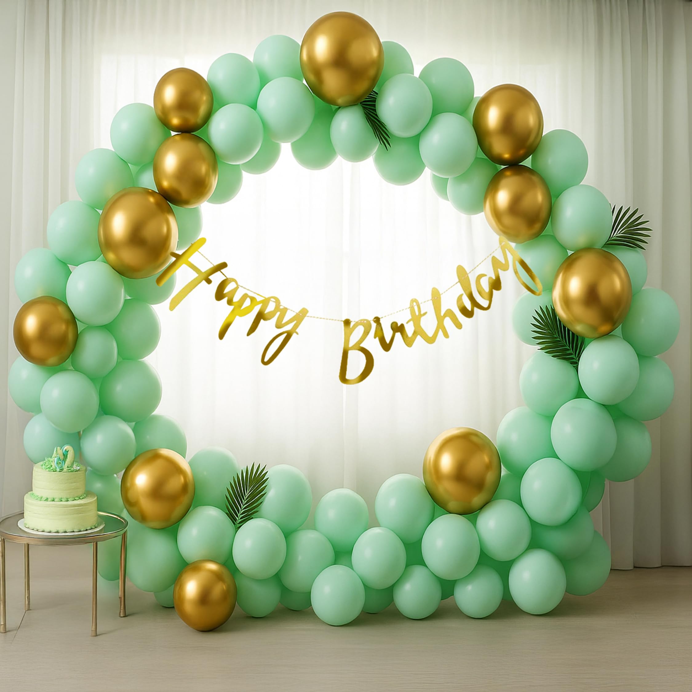 Party Propz Green Birthday Decoration Kit For Boys - Pack Of 54 Balloons For Birthday Decoration, Happy Bday Decor For Husband, Green, Golden (Cardstock, Latex)