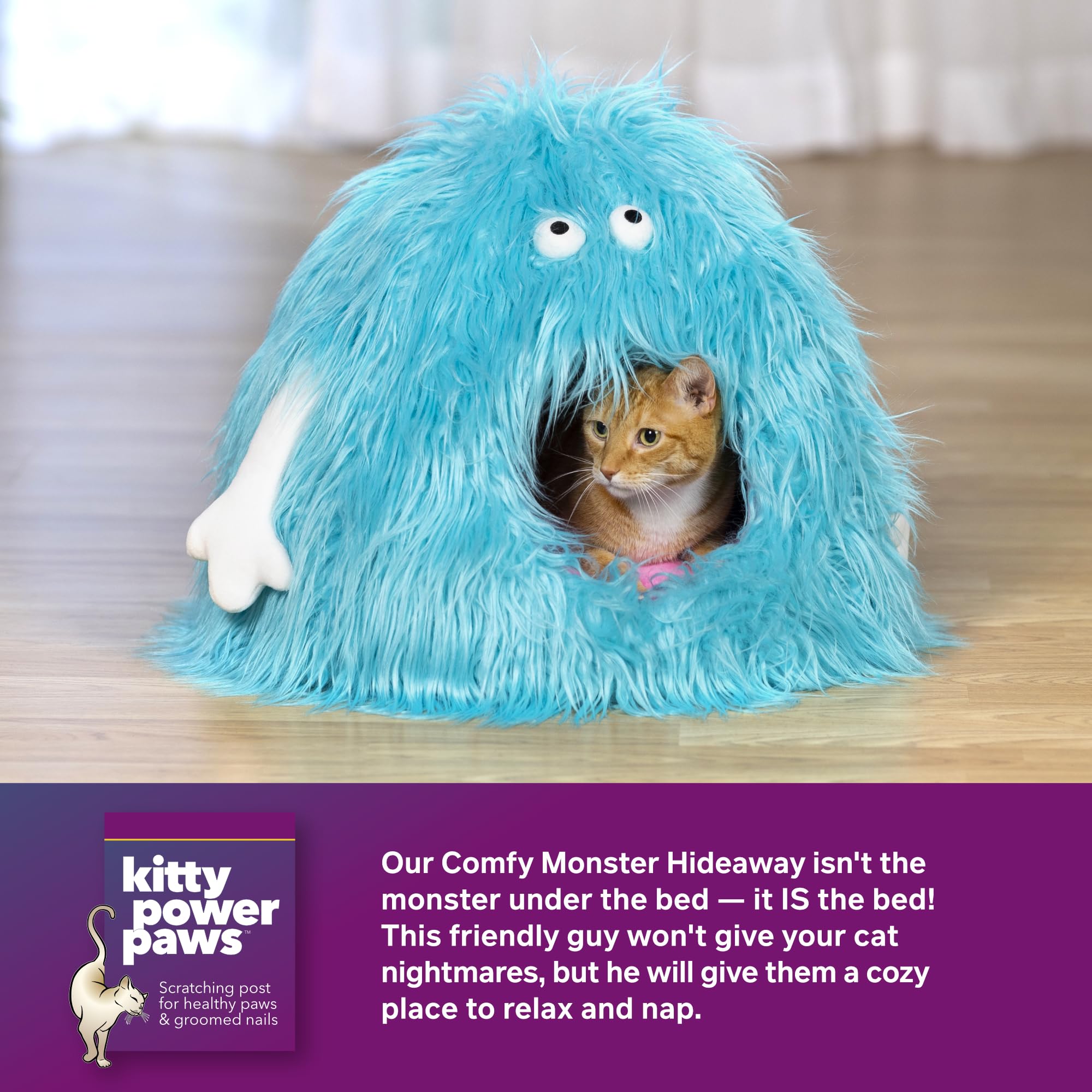 Prevue Pet Products Comfy Monster Cat and Dog Hideaway Bed 7604