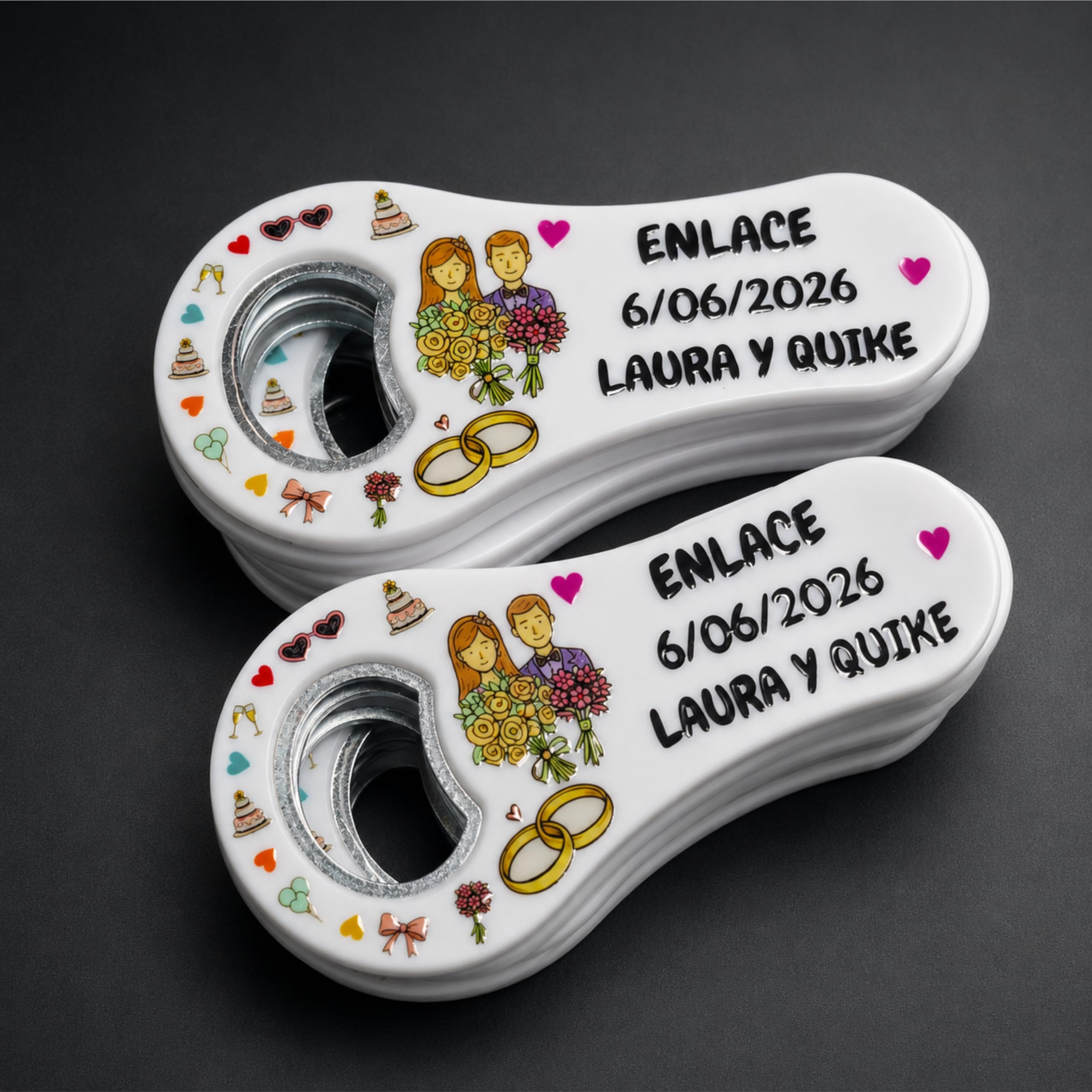 Abrebotellas personalizado imán nevera 10 50 100 unidades para eventos bares regalos comunión