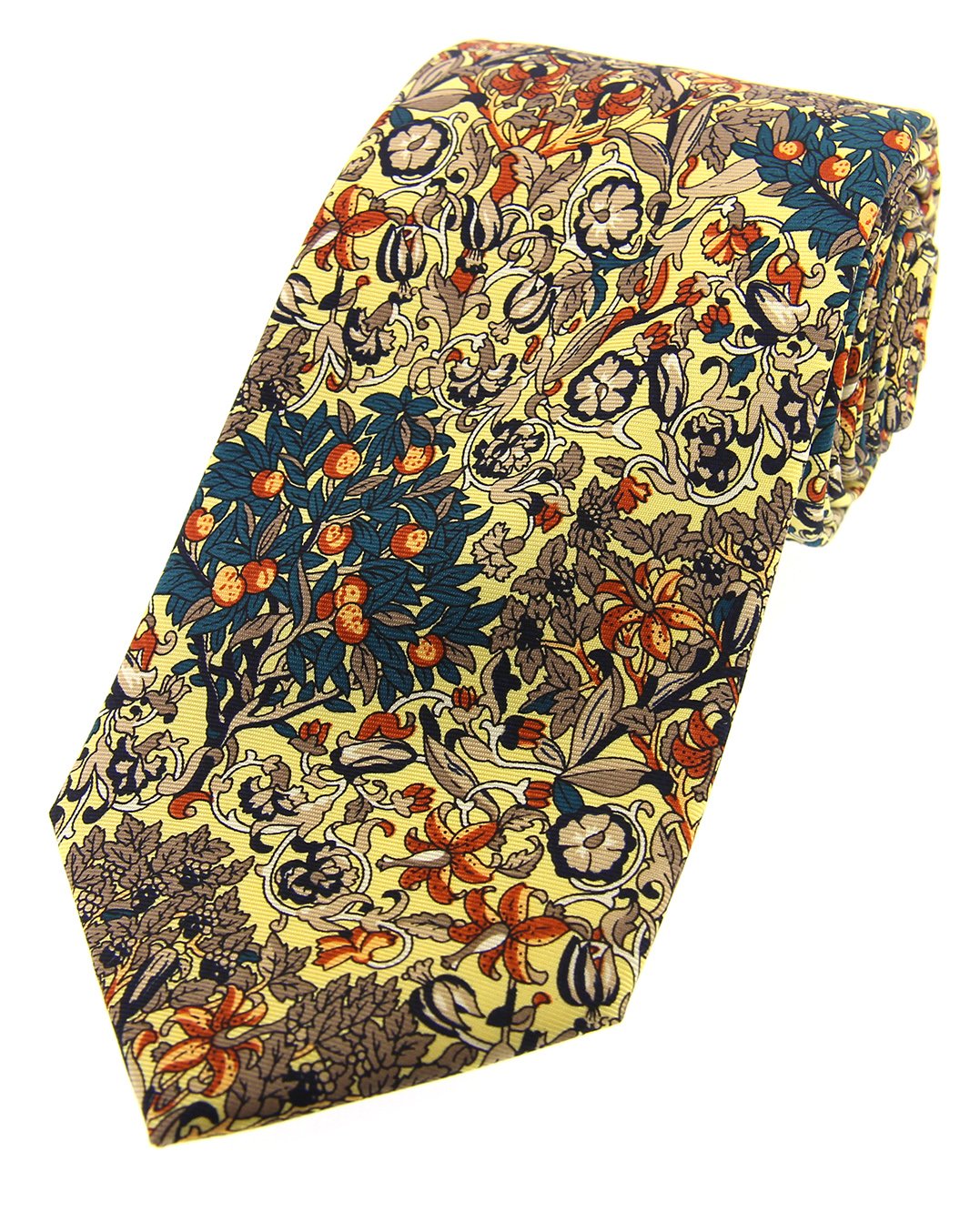 SopranoPosh & Dandy Yellow and Multicoloured Floral Luxury Silk Tie