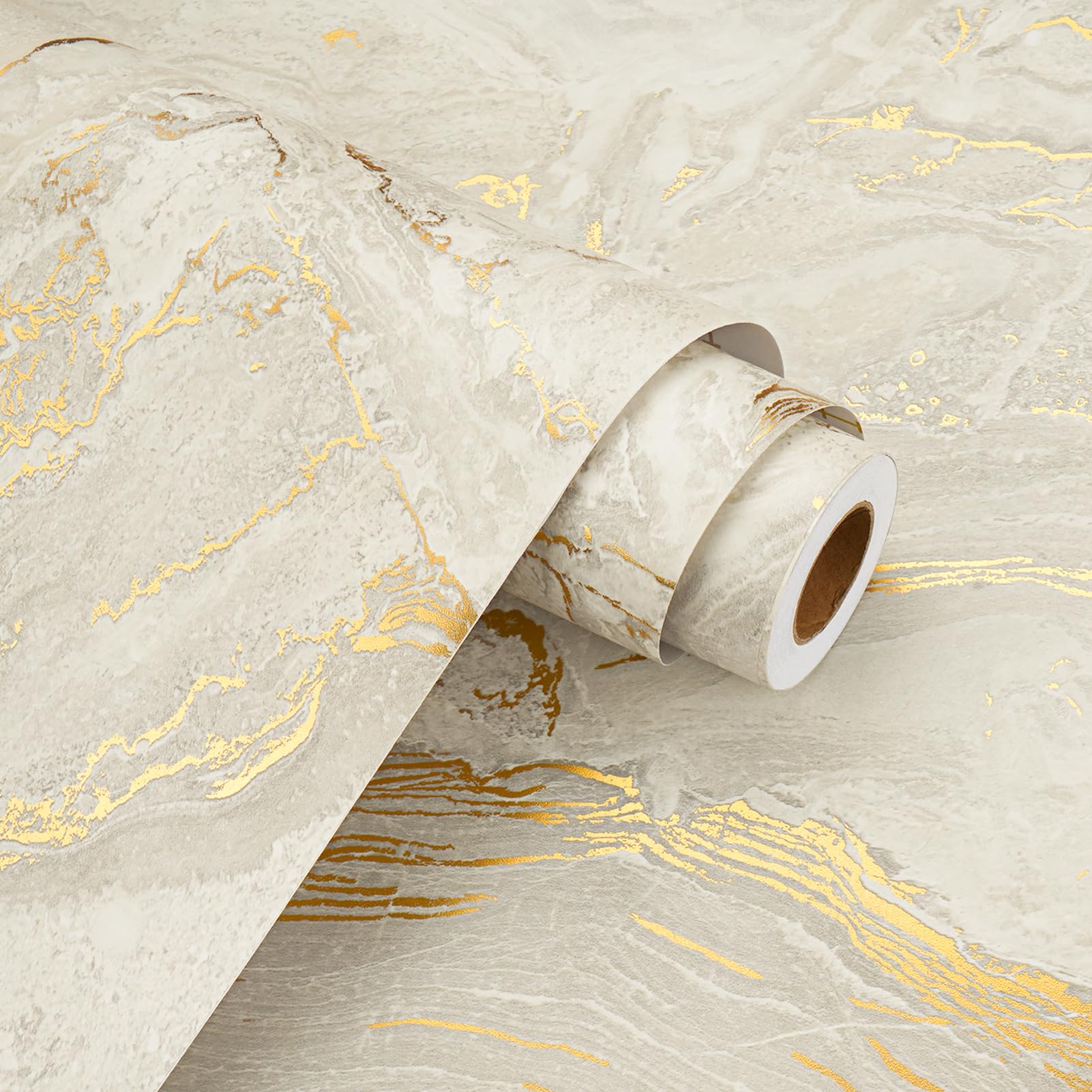 WESTICK Beige Gold Marble Conatct Paper Self Adhesive Marble