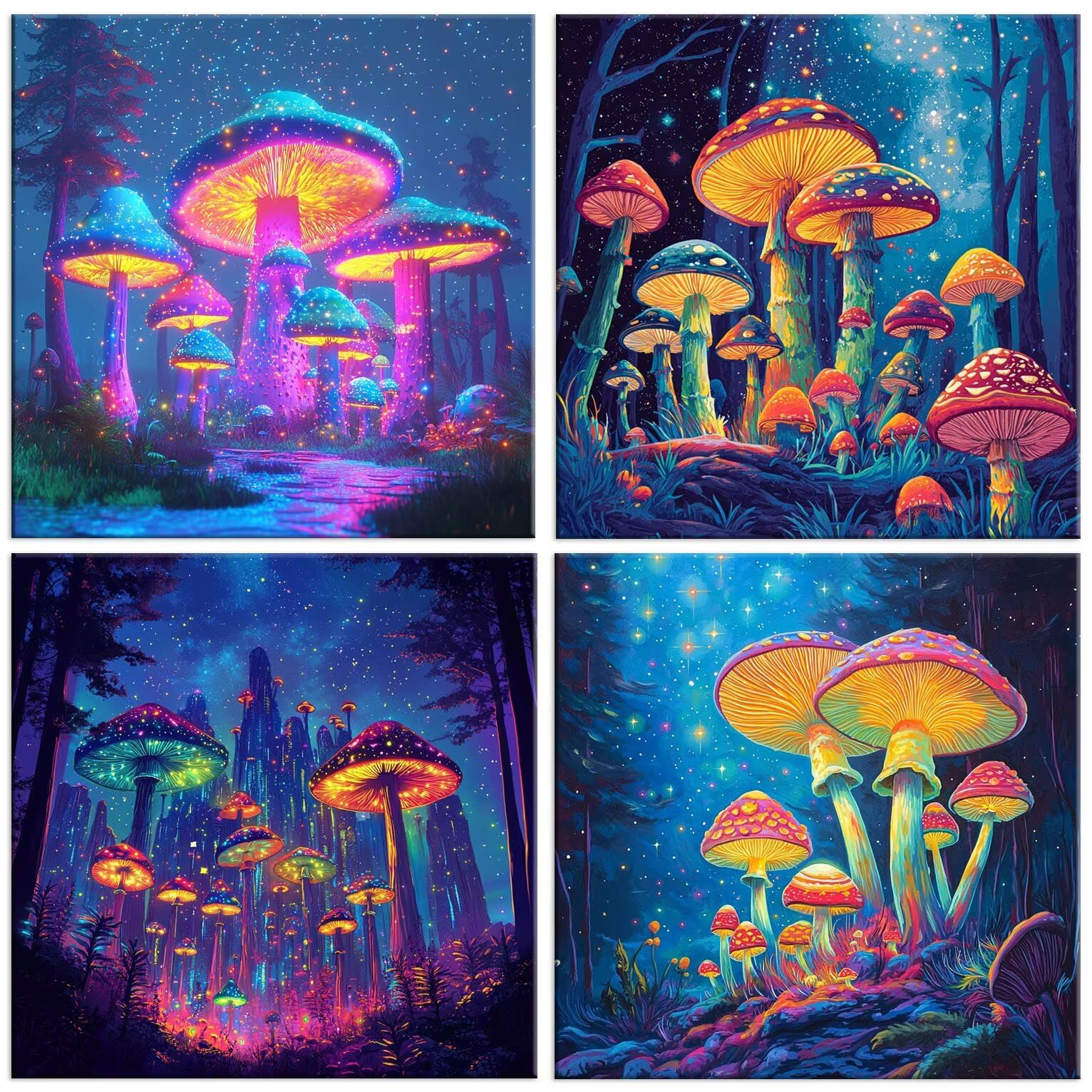 QIANLUOO Zestawy do malowania diamentami 5D Dream Mushroom 60x60cm k-565