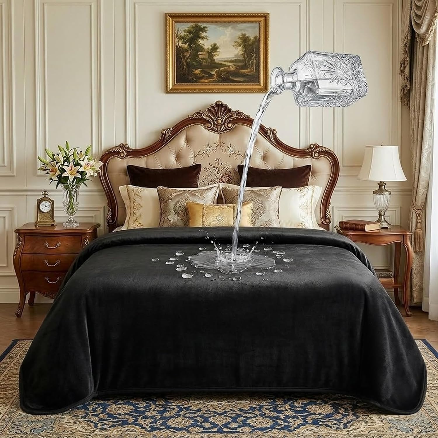 Waterproof Sex Blanket King Size 80"x76", 3-Layer Leakproof Bed Blanket for Couples, Soft Silent Waterproof Mattress Protector for Bed, Sofa & Messy Play