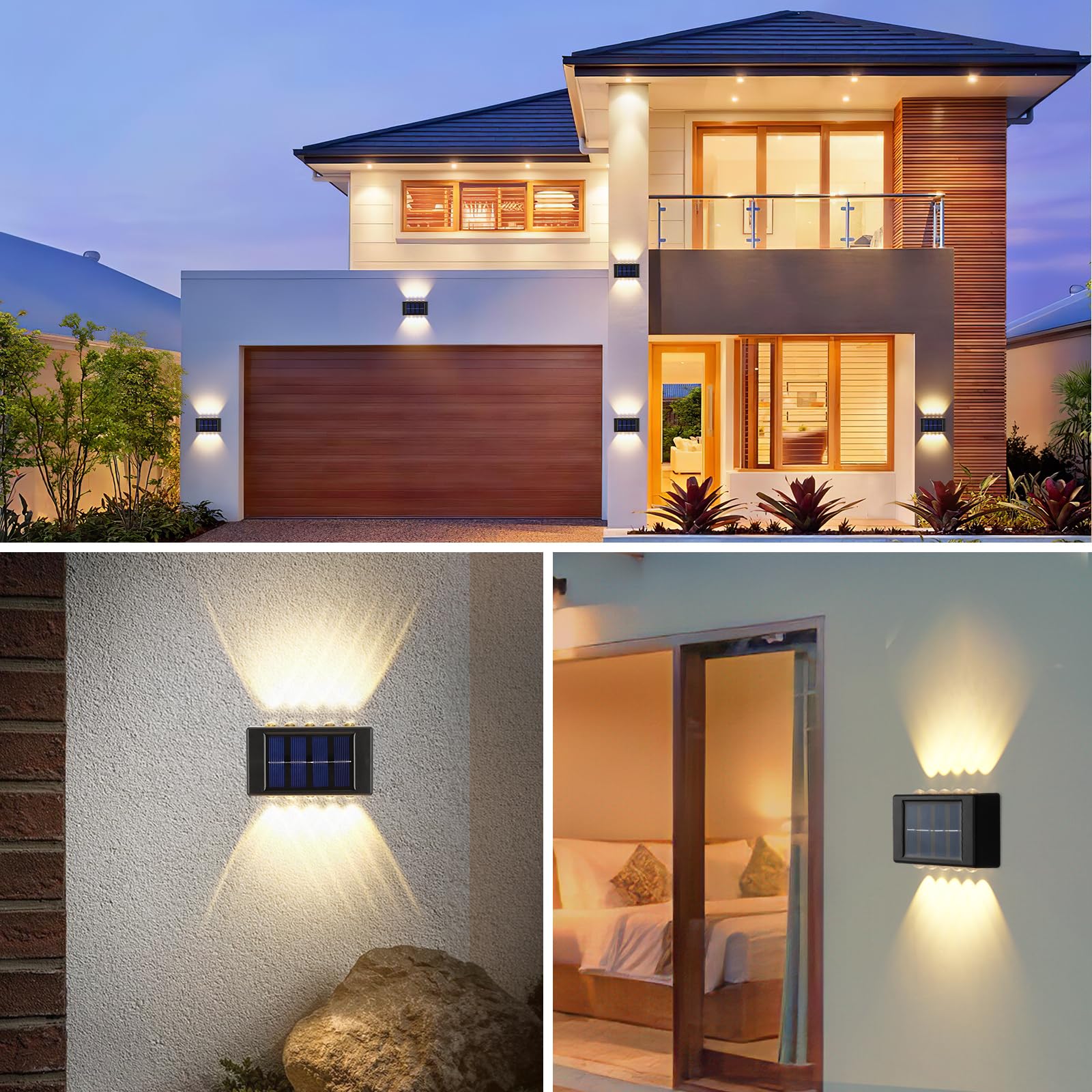 Faretti solari per esterni, impermeabili, cambia colore, illuminazione paesaggistica, ad energia solare, per cortile, giardino, decorazione esterna
