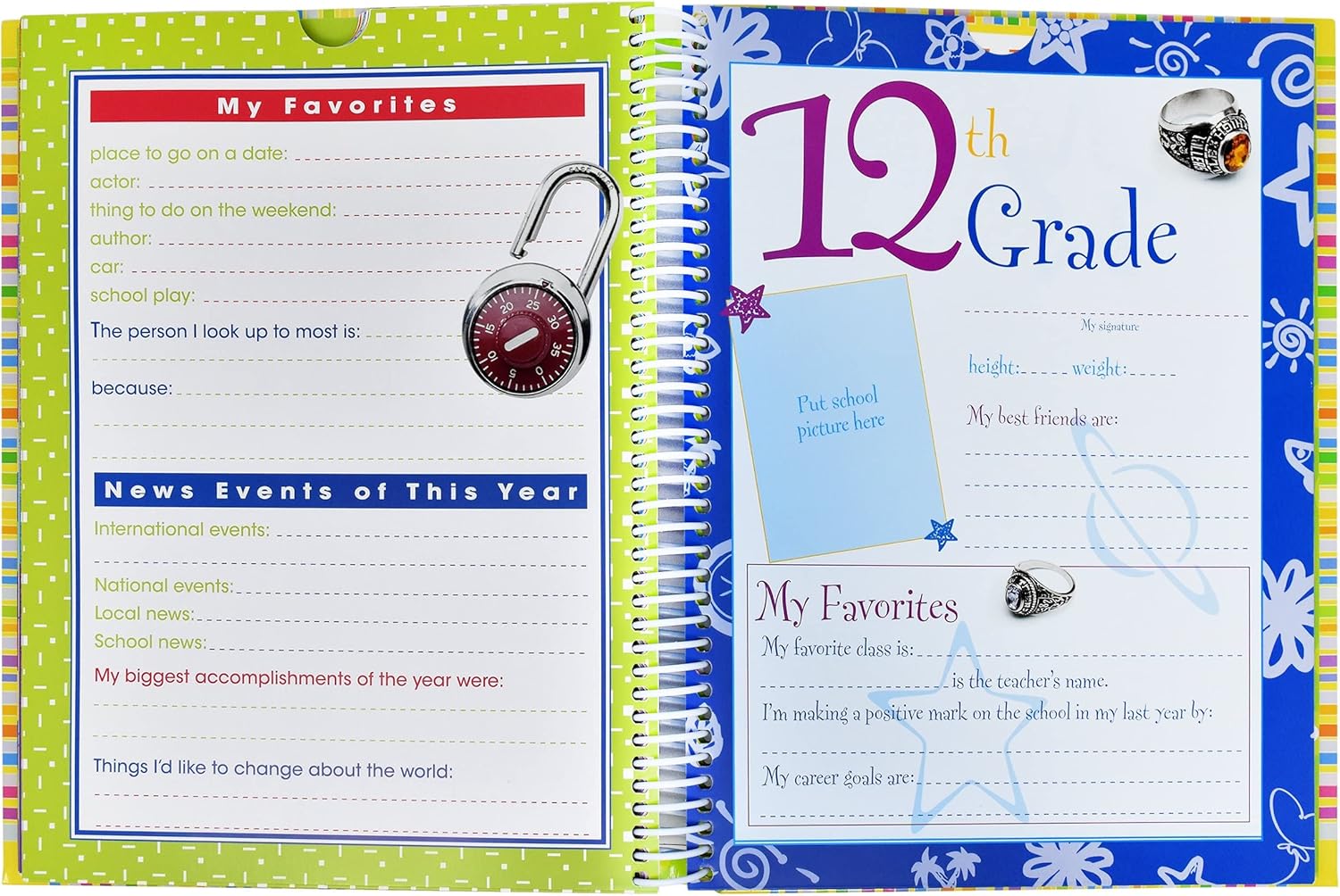 Buy School Memory Book Album Keepsake Scrapbook Photo Kids Memories from Preschool Through 12th