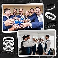 Vista 5 de Regalos de propuesta de padrinos de boda, regalos de despedida de soltero, decoraciones para hombres, paquete de 7 pulseras de silicona.