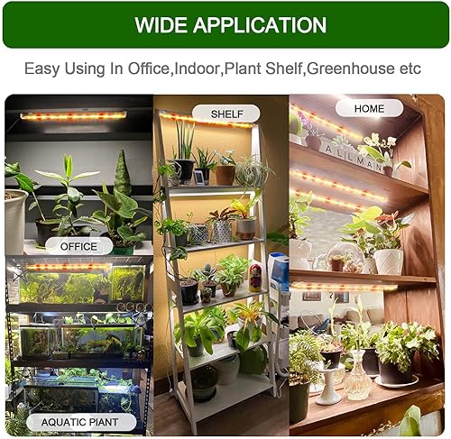 Miniatura 4 de Luz de cultivo para plantas de interior Abonnyc 96 LED tiras de luz de cultivo de plantas de 10 pulgadas, luz blanca cálida y luz roja, espectro