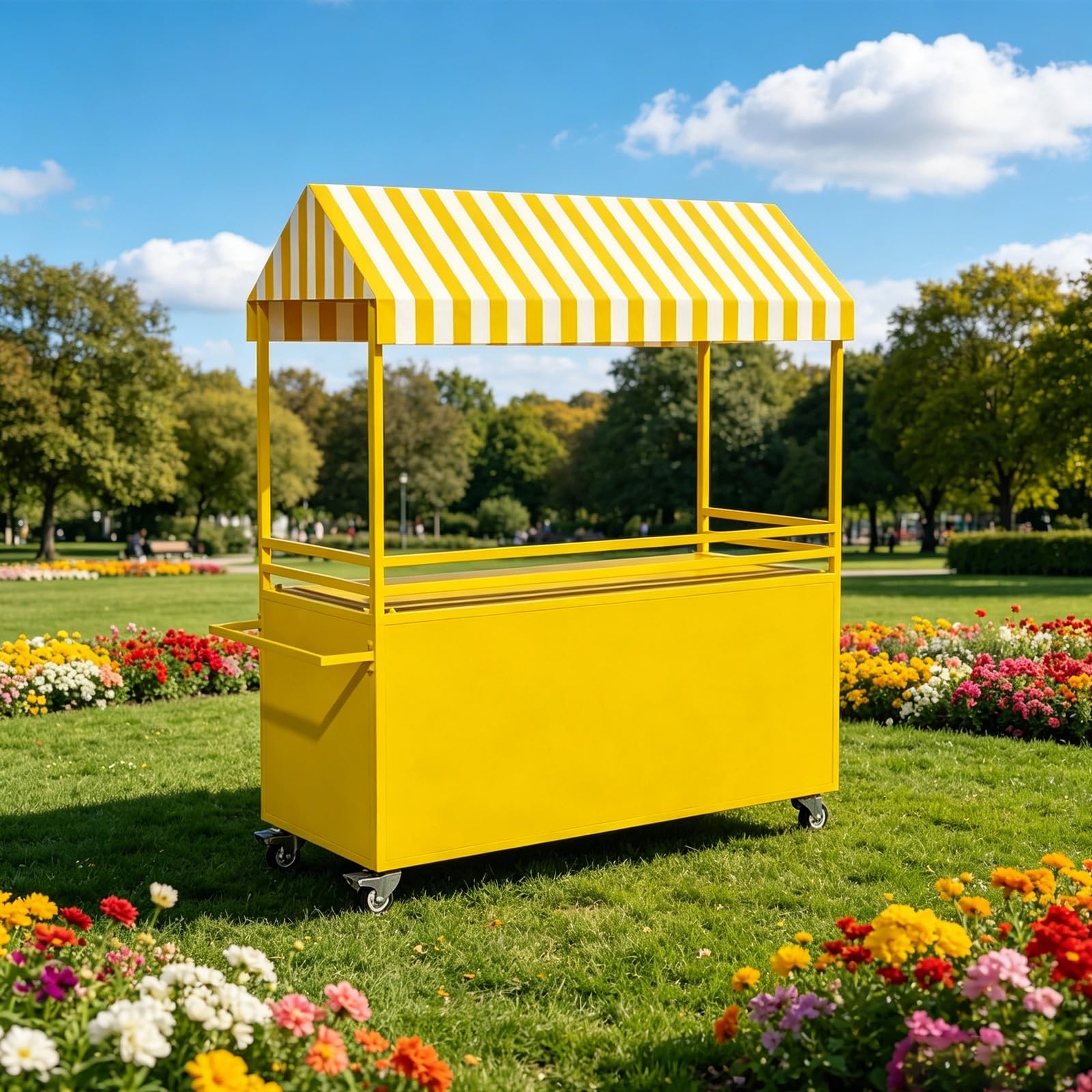 Mobile Vendor Cart with Canopy