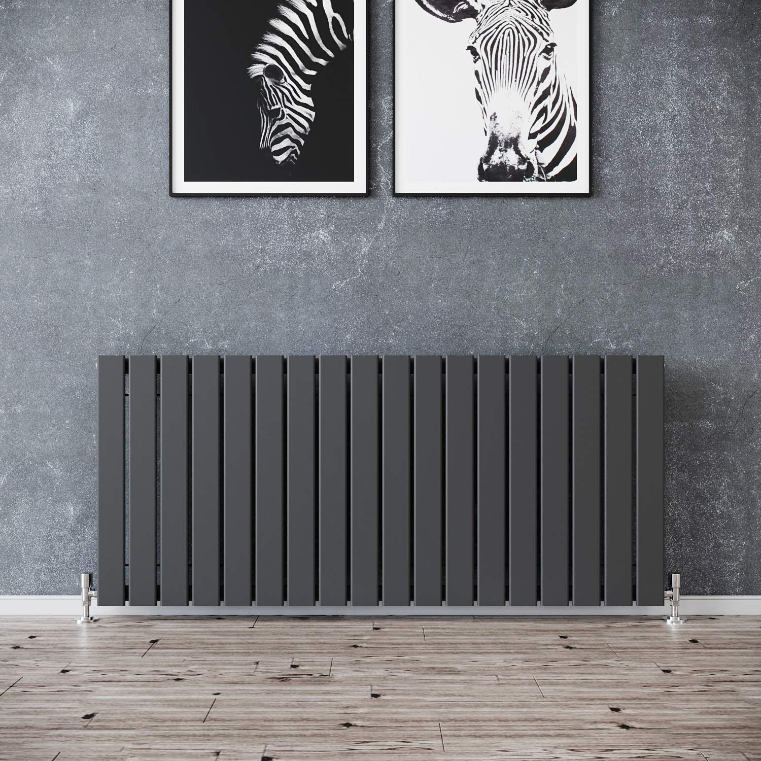Elegant Anthracite 600 X 1360Mm Horizontal Column Single Panel Radiator