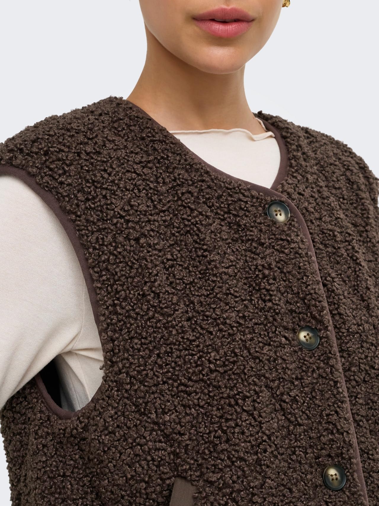 ONLY Damen Onlines Teddy Waistcoat Cc Otw Onlines Teddy Waistcoat Cc Otw (1er Pack)
