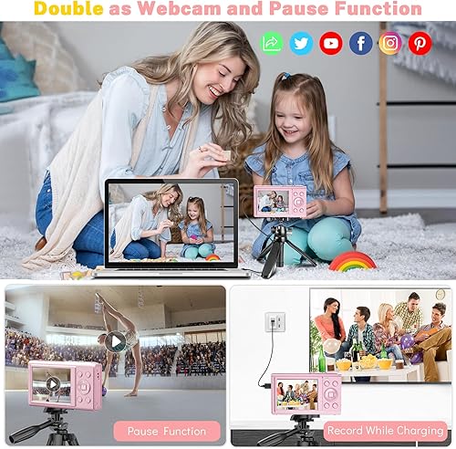 Miniatura 3 de Cámara digital, cámaras Saneen FHD para niños, para fotografía, cámara compacta 4K 44MP de punto y disparo para niños, adolescentes y principiantes