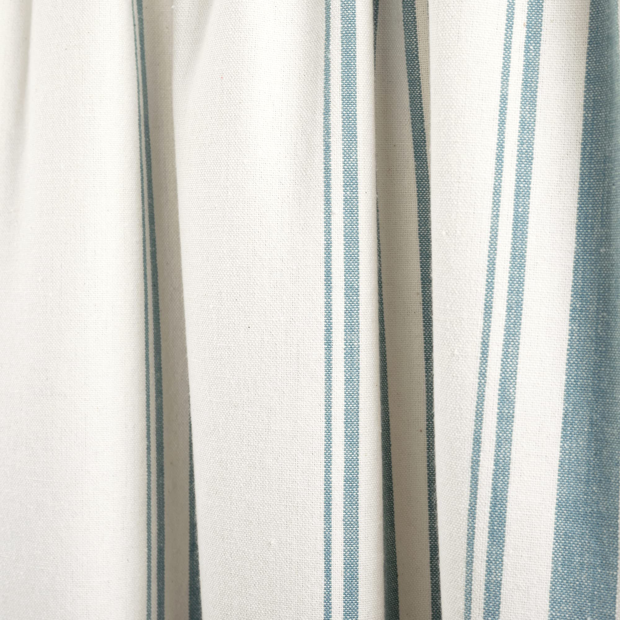 Lush Decor Tenda da cucina in cotone riciclato tinto in filo a righe, 73,7 cm di lunghezza x 91,4 cm di larghezza, blu