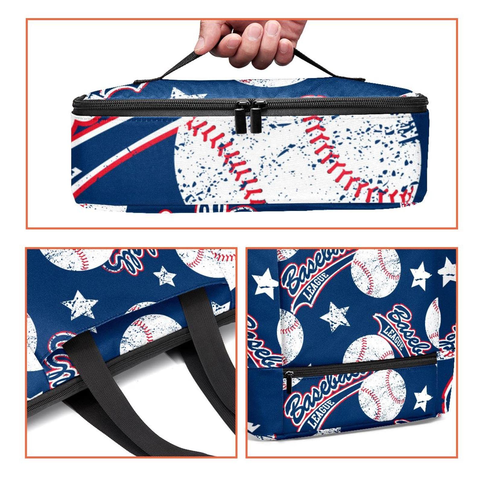 Bolsa de mano y fiambrera, bolsas de béisbol deportivas + bolsas de aislamiento para viajes, trabajo, escuela, picnic, multicolor, Talla Unica