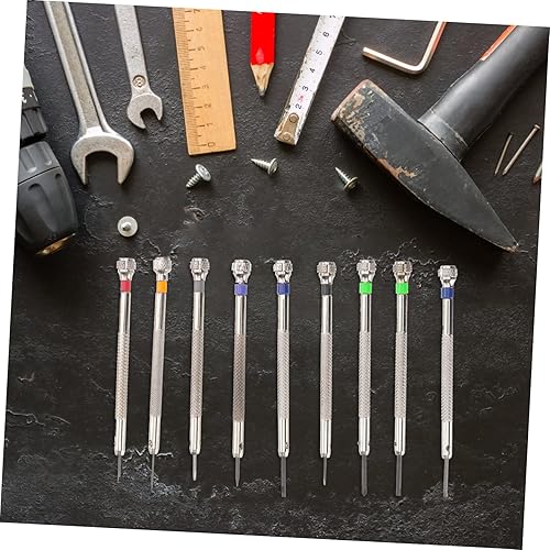 Miniatura 3 de Beaupretty Juego de pulseras Mini destornilladores, 9 piezas de destornillador plano de precisión, destornilladores de diferentes tamaños, kit de