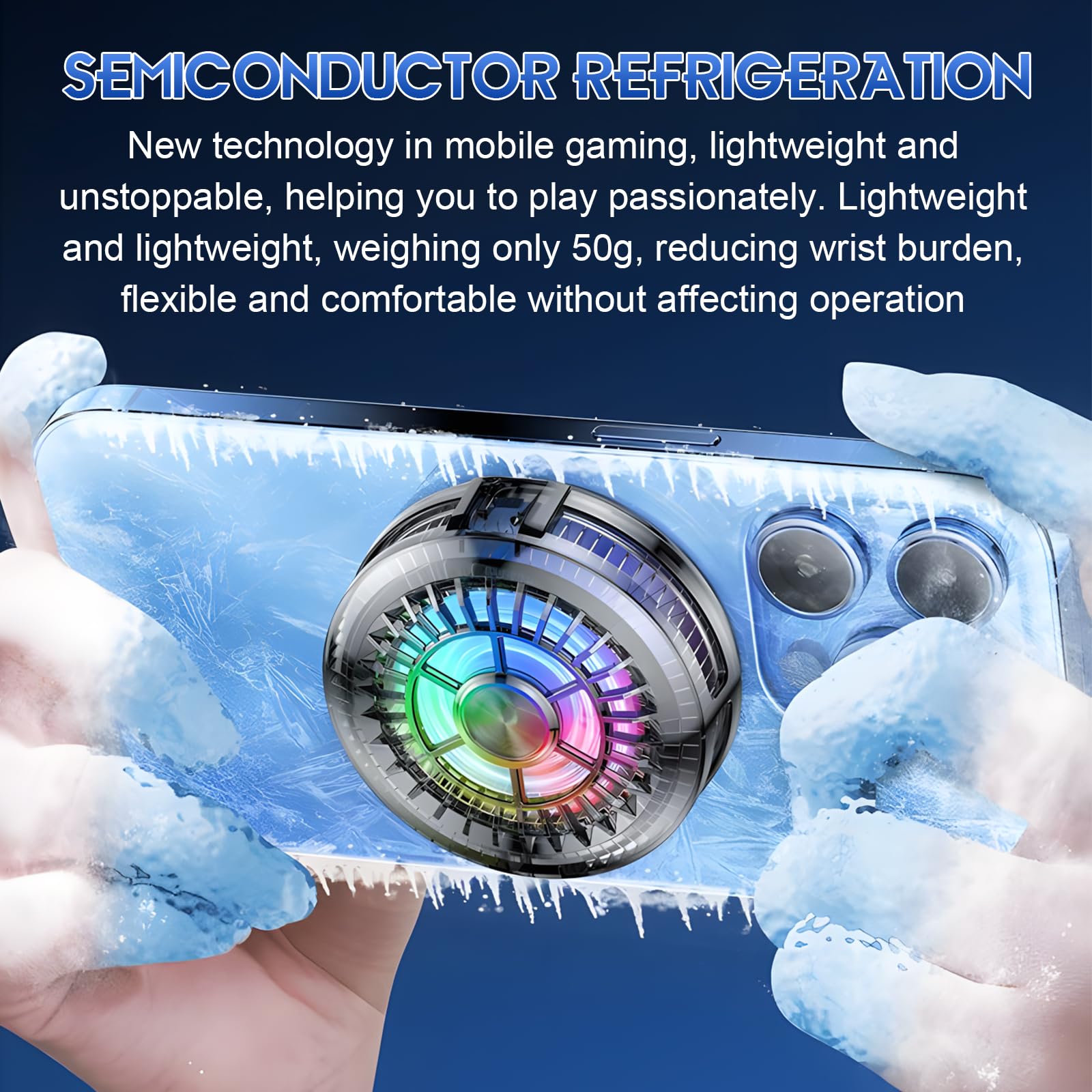 Radiatore magnetico per cellulare da 15 W, con luce LED, design magnetico e clip, 4800 – 5500 RPM, raffreddamento ultra silenzioso per smartphone da 4 – 7,5 pollici, universale, compatibile per gaming