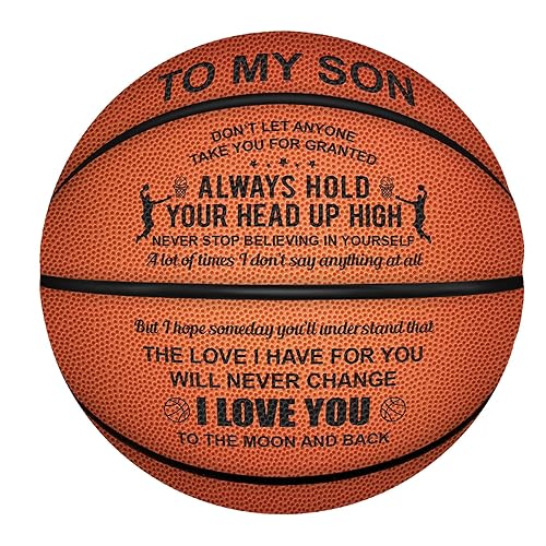 KWOOD Engraved Custom Outdoor Indoor Basketball Gifts for Son -