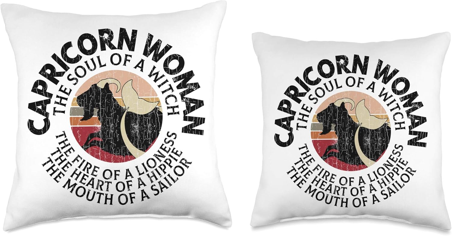 Capricorn Woman Funny Zodiac Sign Graphic For Women Girls Throw Pillow