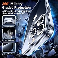 Vista 3 de Temdan Funda transparente diseñada para iPhone 15 ProMax, transparente, no amarillea, protección contra caídas de grado militar, delgada, a prueba
