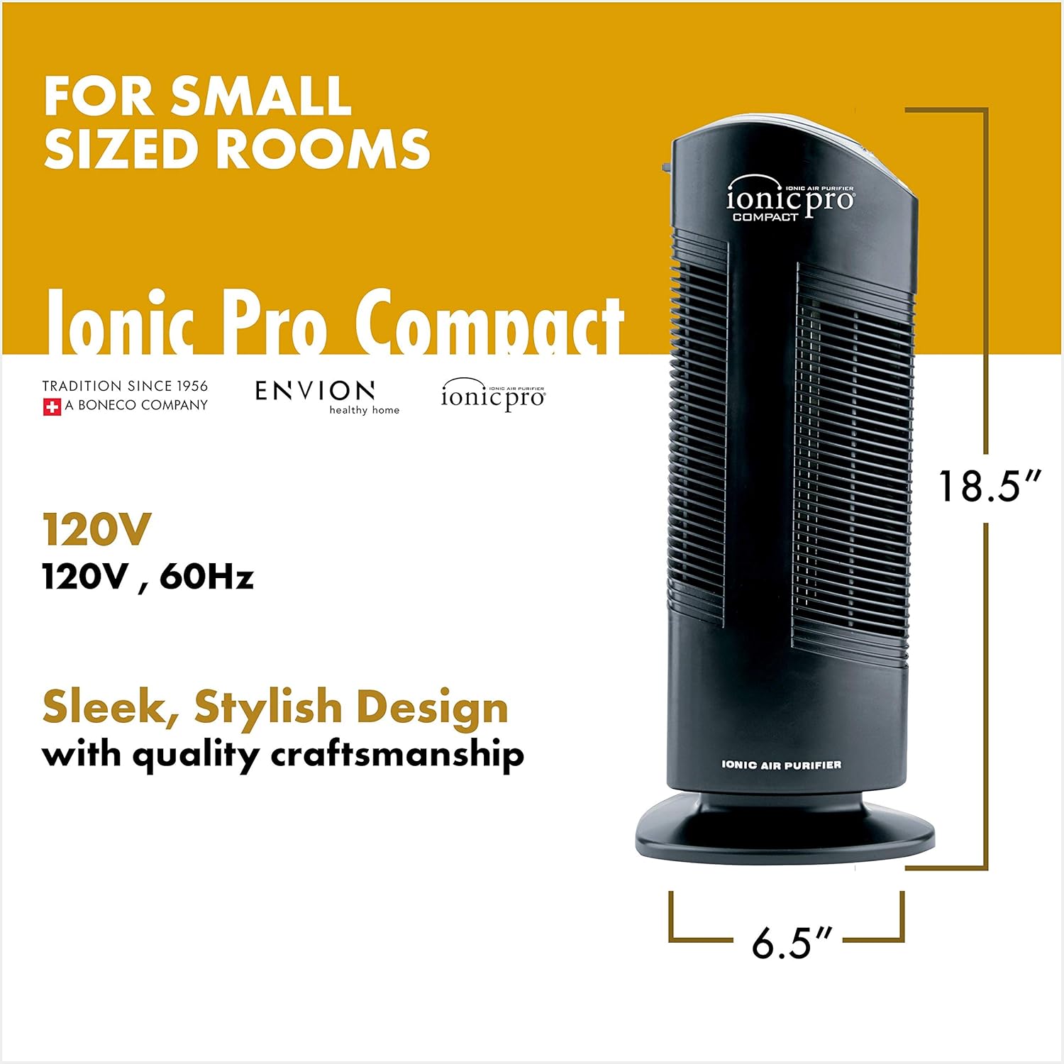 Blасk Frіdау Clеаrаnсе Envion - Ionic Pro CA200, Compact Air Purifier Tower For Rooms Up to 200 Sq. Ft. (Black)