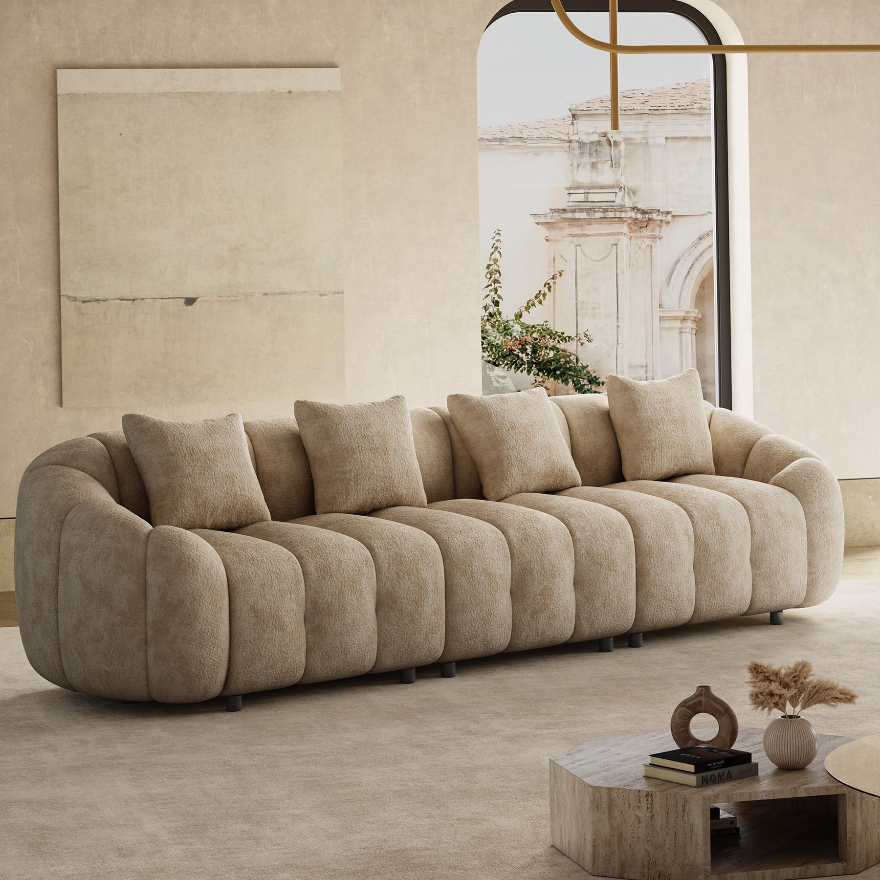 Wrofly 124 Oversized Minimalistic Boucle Sofa