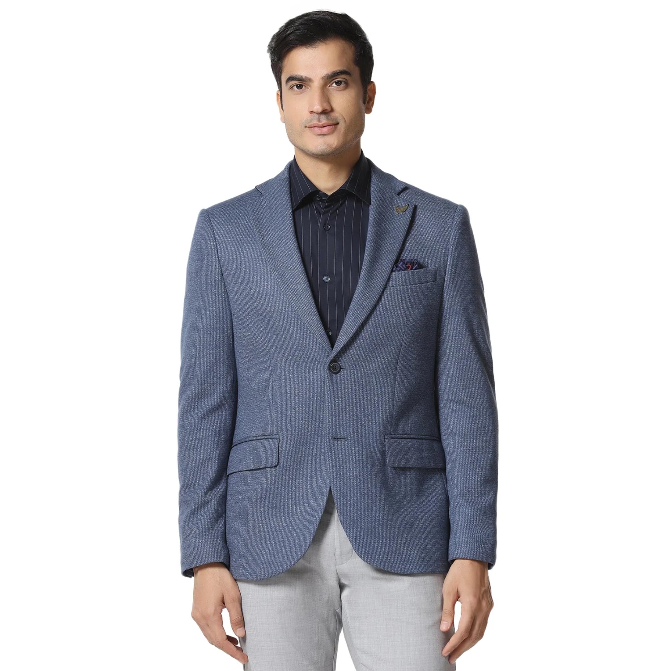 blackberrys Men's Solid Slim Fit Formal Blazer-picture-19