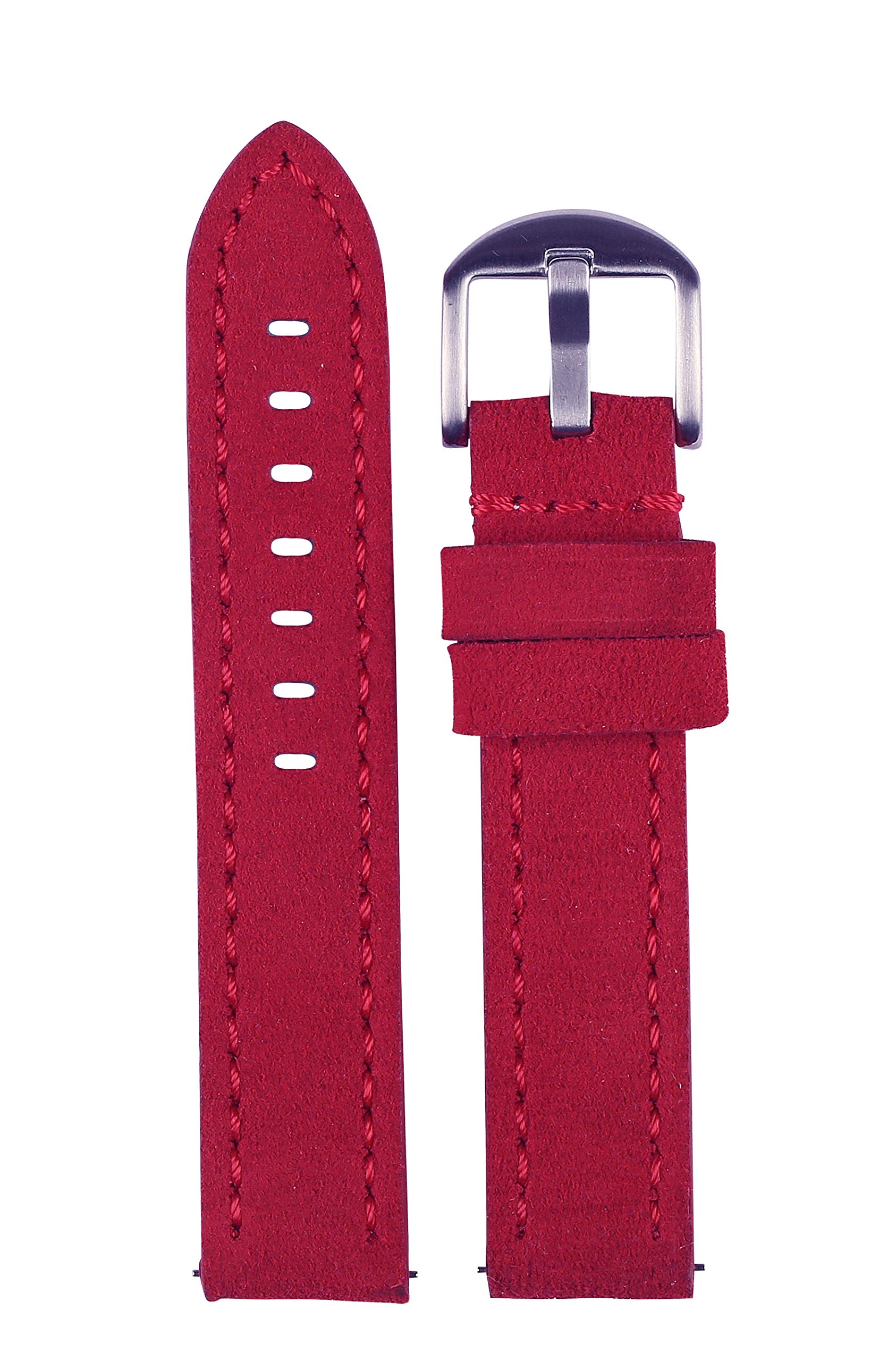 EXOR ARGEN RED Colour With CUT EDGE finish of 20MM Genuine watch Leather strap Leather strap (B08MV93PKQ) Amazon Price History, Amazon Price Tracker