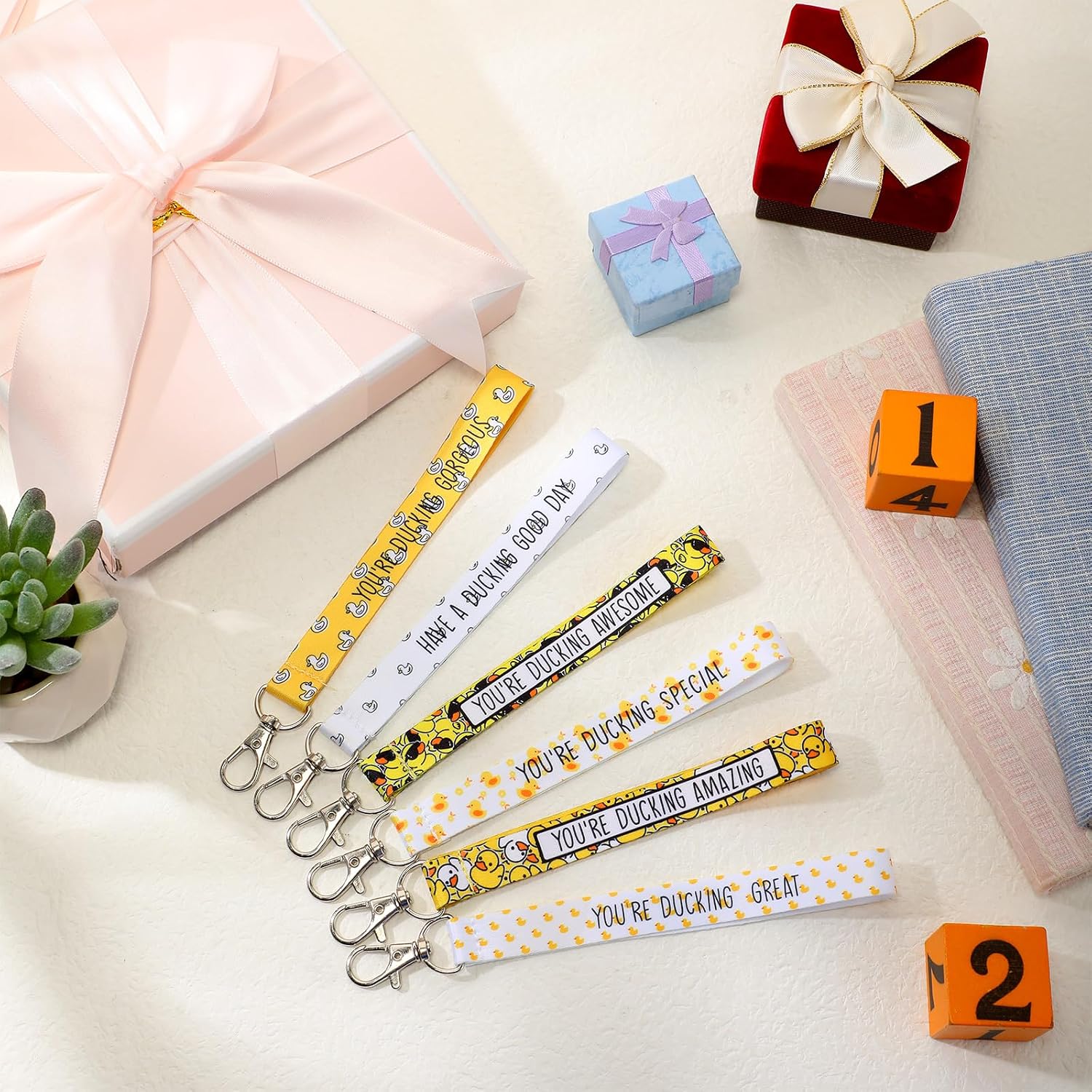 Huquary 36 Pcs Wrist Lanyards for Keys Inspirational Cute Wrist Lanyard Strap Employee Thank You Gift for Teacher Nurse