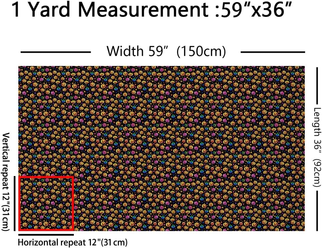 Feelyou Pumpkin Fabric by The Yard Kids 3 Yard Kids Halloween Pumpkin Upholstery Fabric for Chairs for Teens Happy Halloween Waterproof Outdoor Fabric Witchcraft Pumpkin Reupholstery Fabric Decor