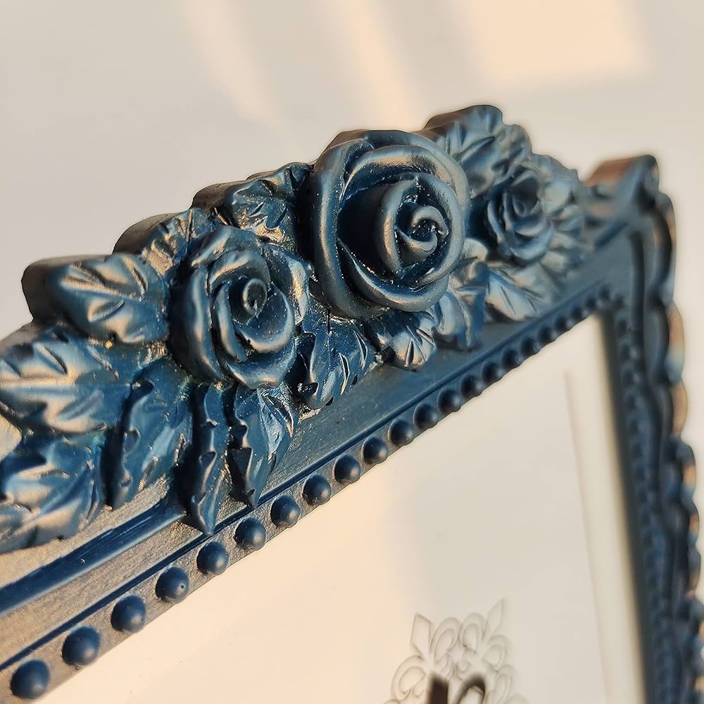 Blue frill frame フォトフレーム ヴィンテージ 8.5x11 Baby Blue Picture Frame, Fancy Original Baroque