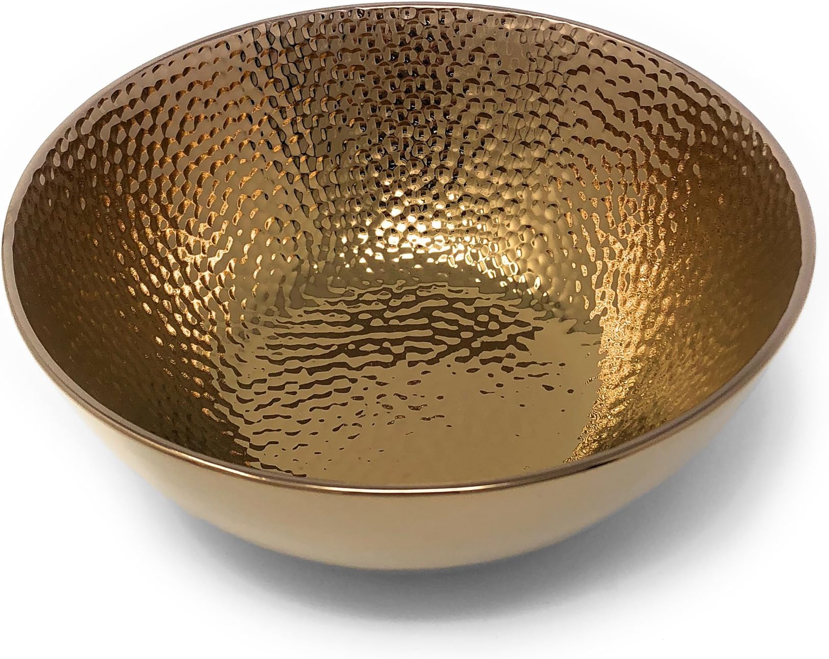 Pampa Bay Hammered Titanium-Plated Porcelain 6.5-inch Round Bowl, Bronze
