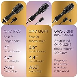 Professional Blowout Hair Dryer Brush, Black Gold Dryer and Volumizer, Hot Air Brush for Women, 60MM Oval Shape