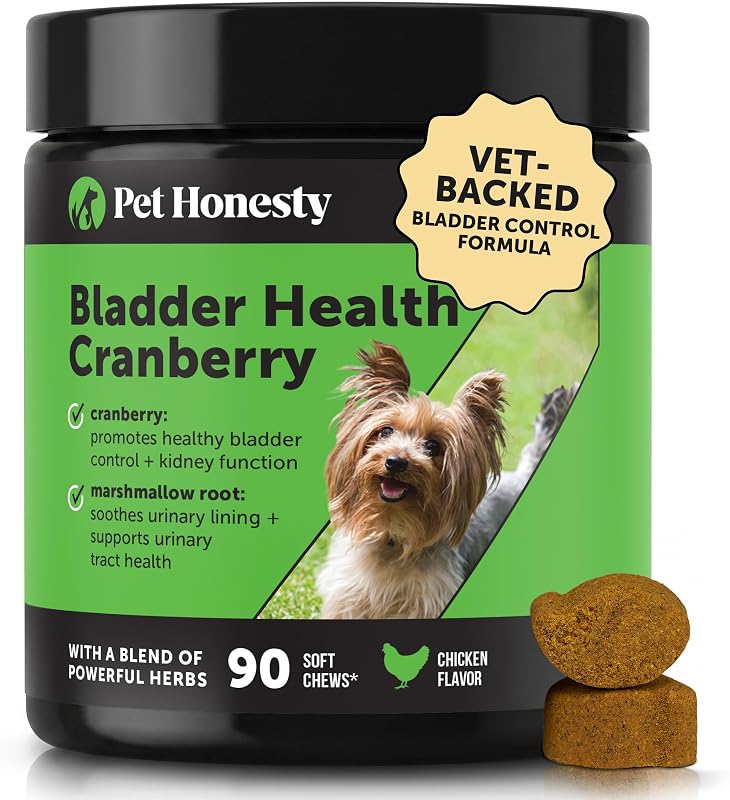Pet Honesty Vet Suplemento de arándano recomendado para perros, 90 unidades, pollo