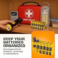 Vista 2 de Soporte para 12 baterías Storacell, AA Powerpax, color amarillo. Amarillo