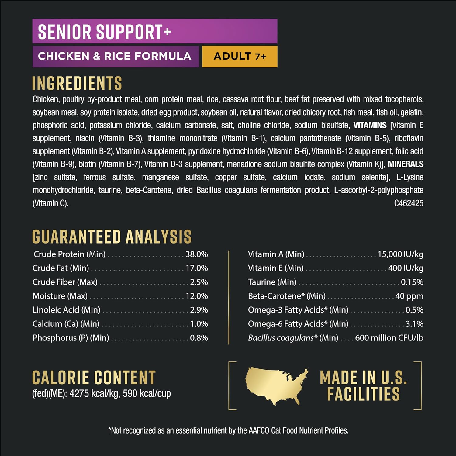 Purina Pro Plan AdvantEDGE Senior Support Plus Adult 7 Plus Chicken and Rice Formula Dry Cat Food - 5 lb. Bag