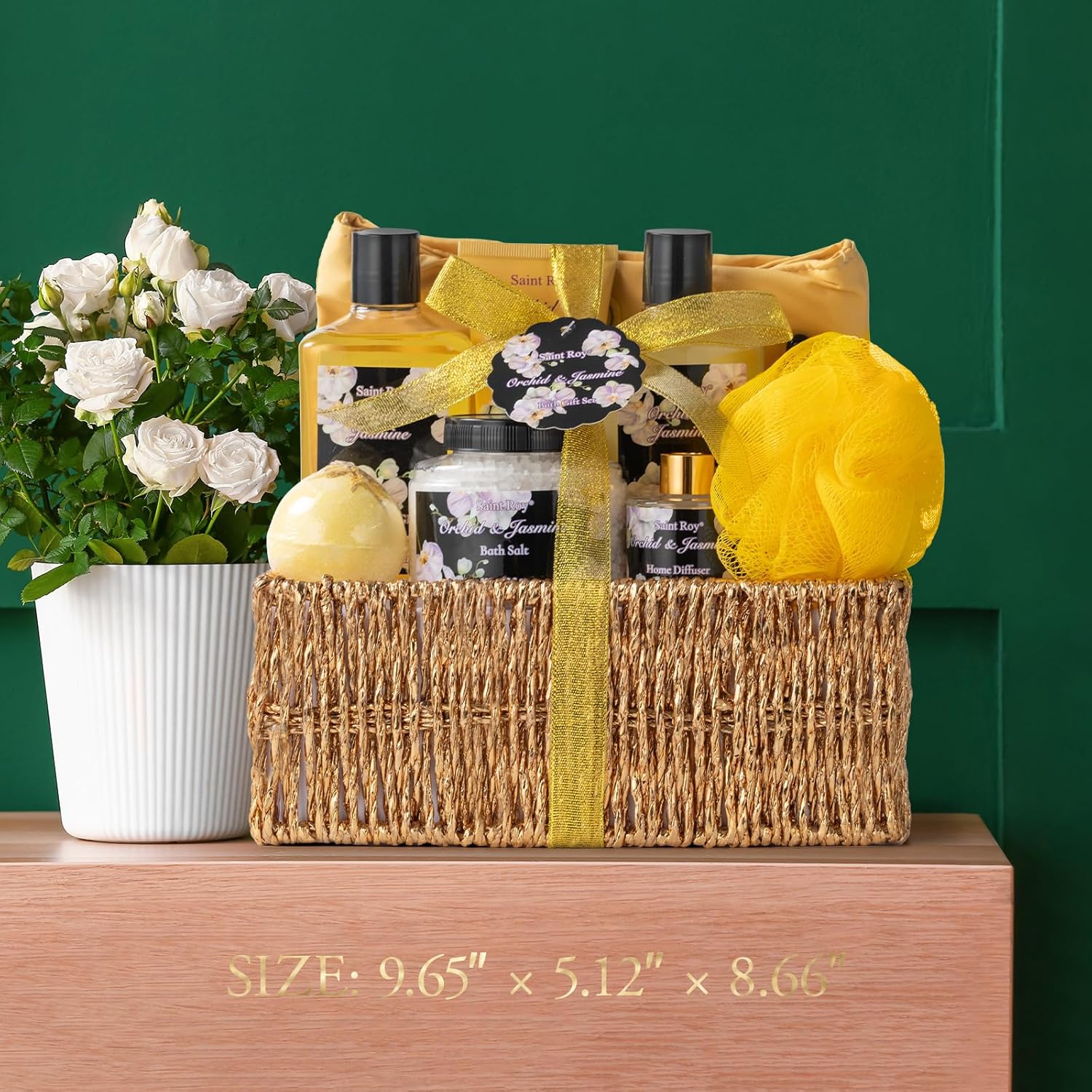 Valentines Day Gifts bath basket, Bath and Body Gift Basket Orchid & Jasmine Spa Gift Baskets for Women Fragrant Body Lotions, Christmas for Women, Home Spa Gift Basket, Bath Kit Cosmetic bag Sets - Image 6