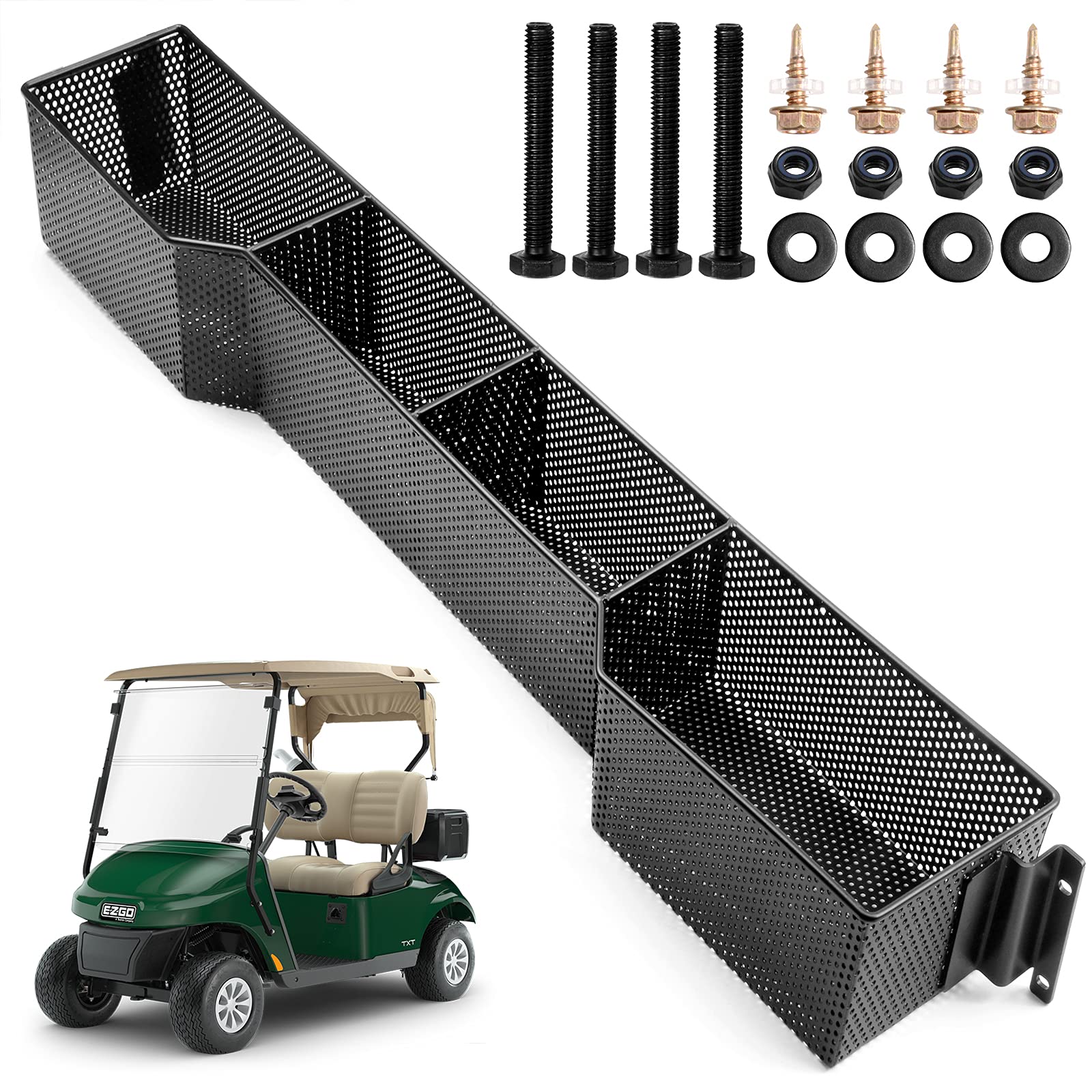 Roykaw EZGO TXT Storage Basket Tray for 1994-up Golf Cart Models - Upgrade One Piece Solid Design/More Sturdy and No Rattles