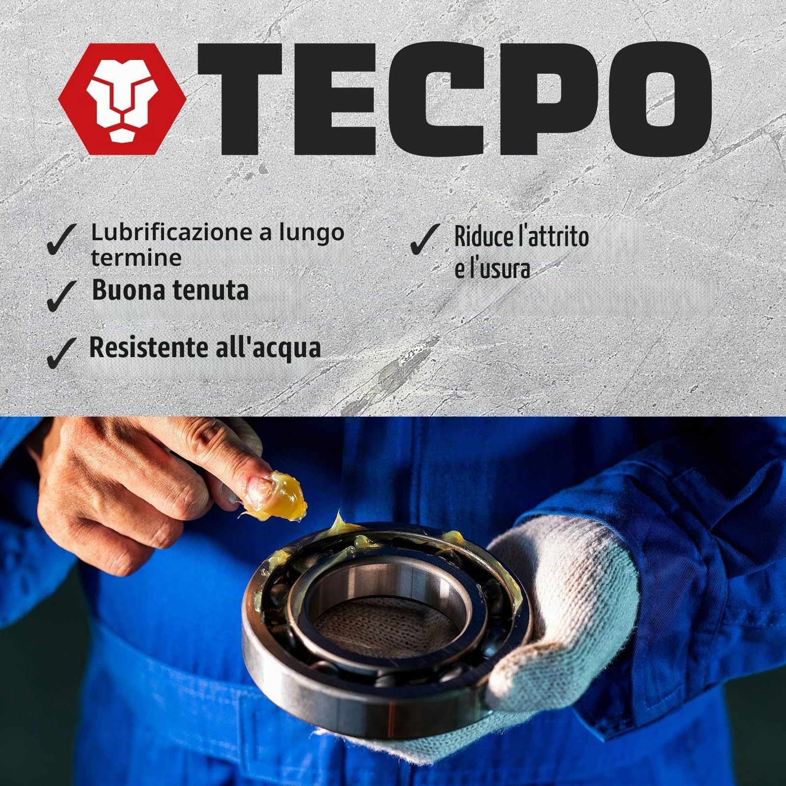 TECPO 12 X grasso universale multiuso 500 g EP2 grasso al litio universale utilizzabile a lungo termine resistente alle alte temperature, cuscinetto a rotolamento, grasso