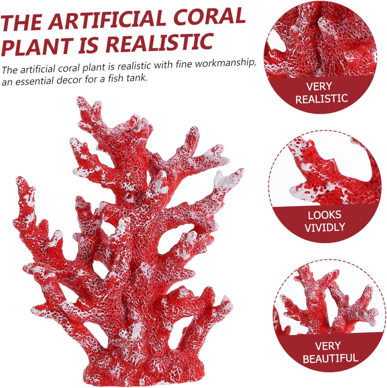 Zerodeko Realistic Resin Coral Jewelry for Fish Tank Decorations Aquarium Adornment
