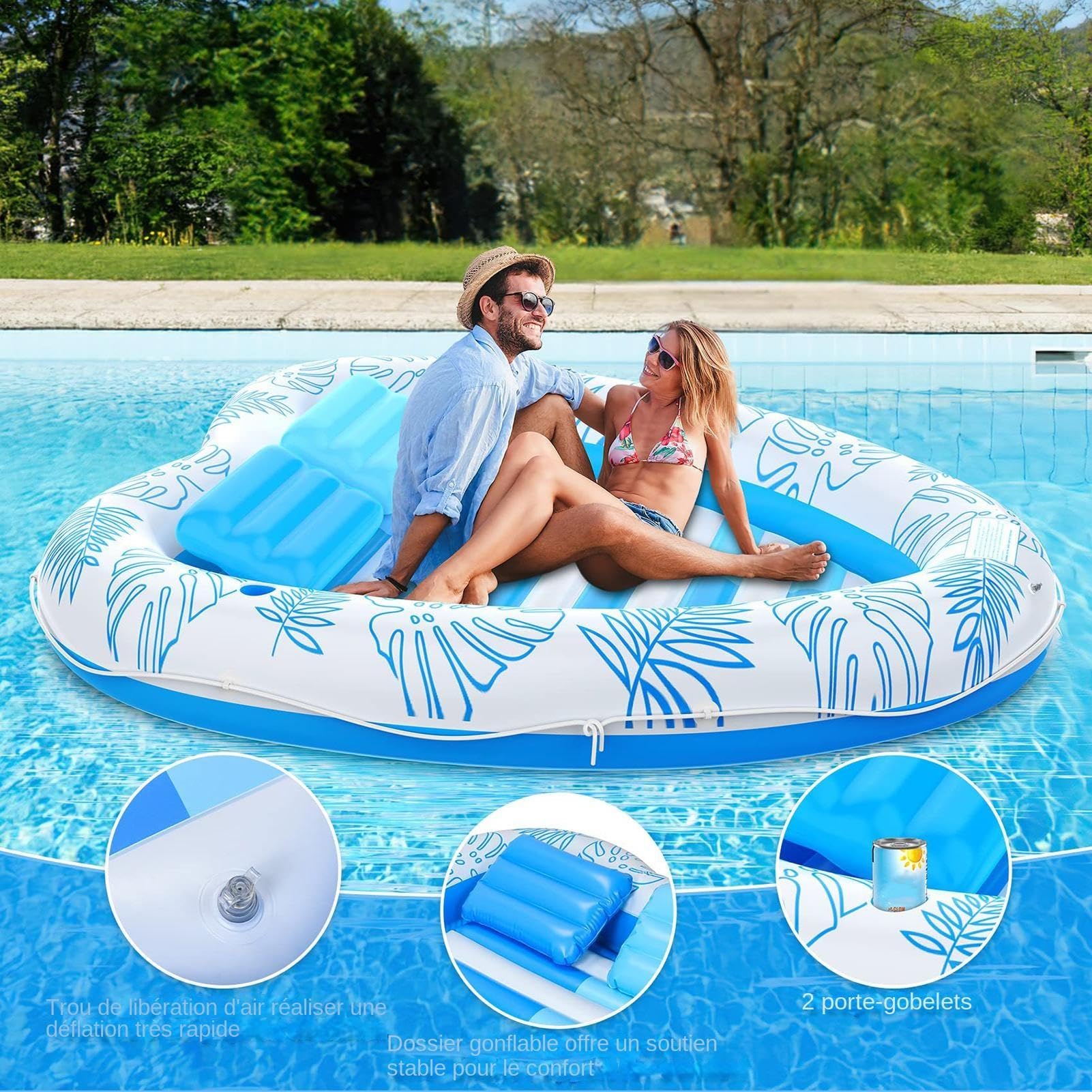Flotadores de Piscina para Parejas para Adultos,Flotadores de Piscina para | Flotador de piscina cómodo y durade