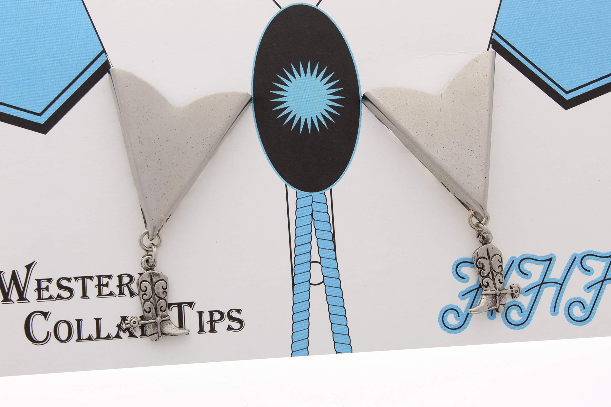 Western Charm Acrylic Collar Tips-Western Collar Tip-Dress Shirt Collar Stays-Silver Finish-Collar Stays for Men & Women